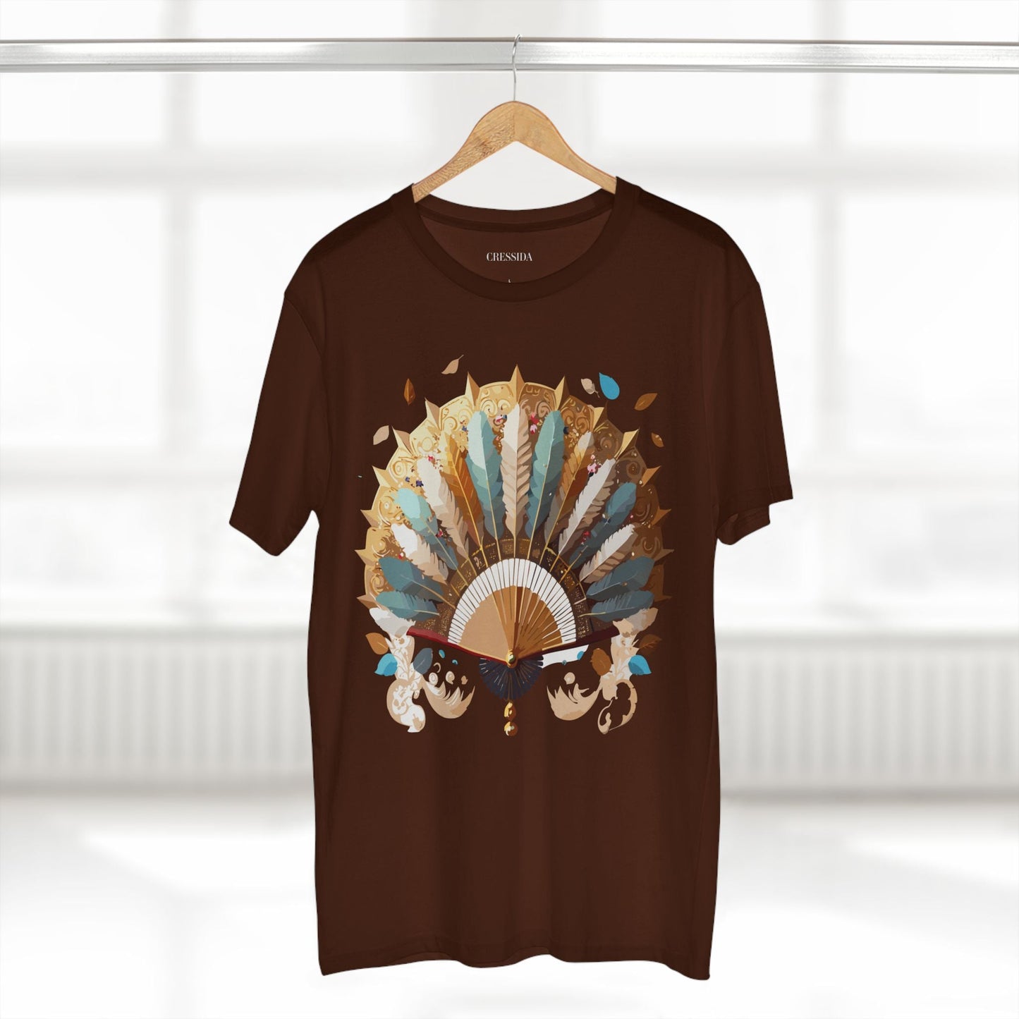 Antique Fan Graphic Design T-Shirt Unisex 100 Cotton Floral Carnival Artwork Tee 7