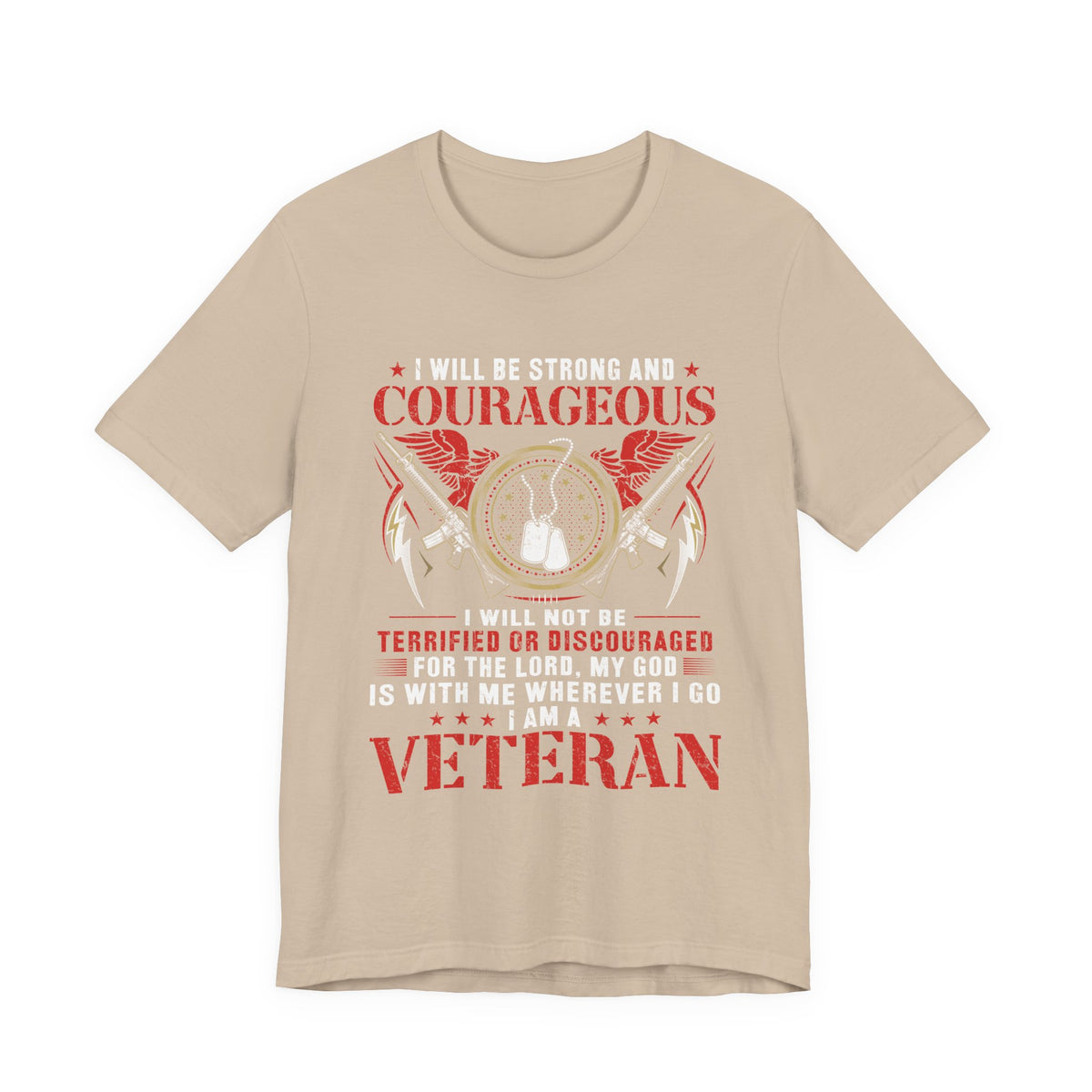 Courageous Veteran Prayer Tee Military Dog Tags Unisex Cotton T-Shirt v37