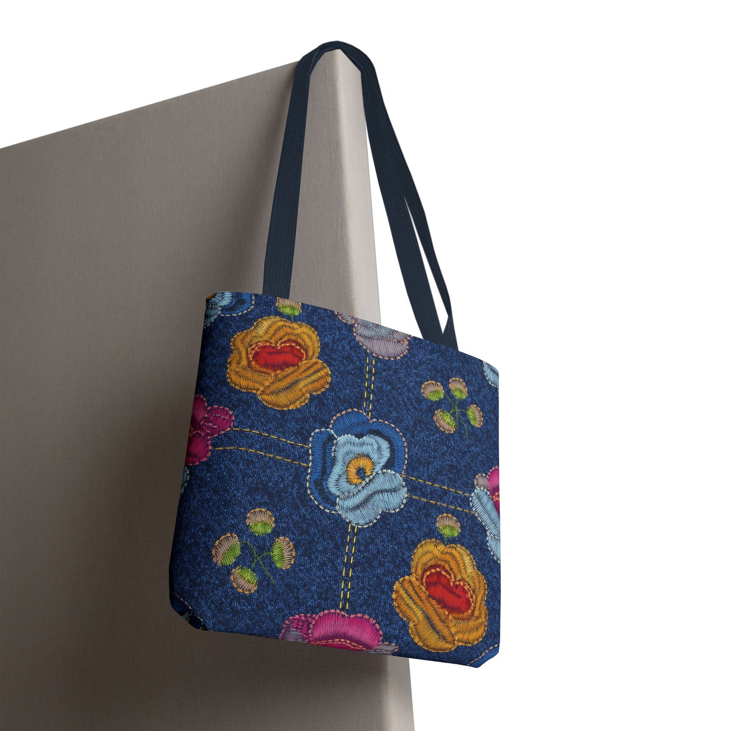 Denim Fabric Imitation Print Unisex Canvas Bag Poly Spun 3 Sizes Tote Bag 159-5