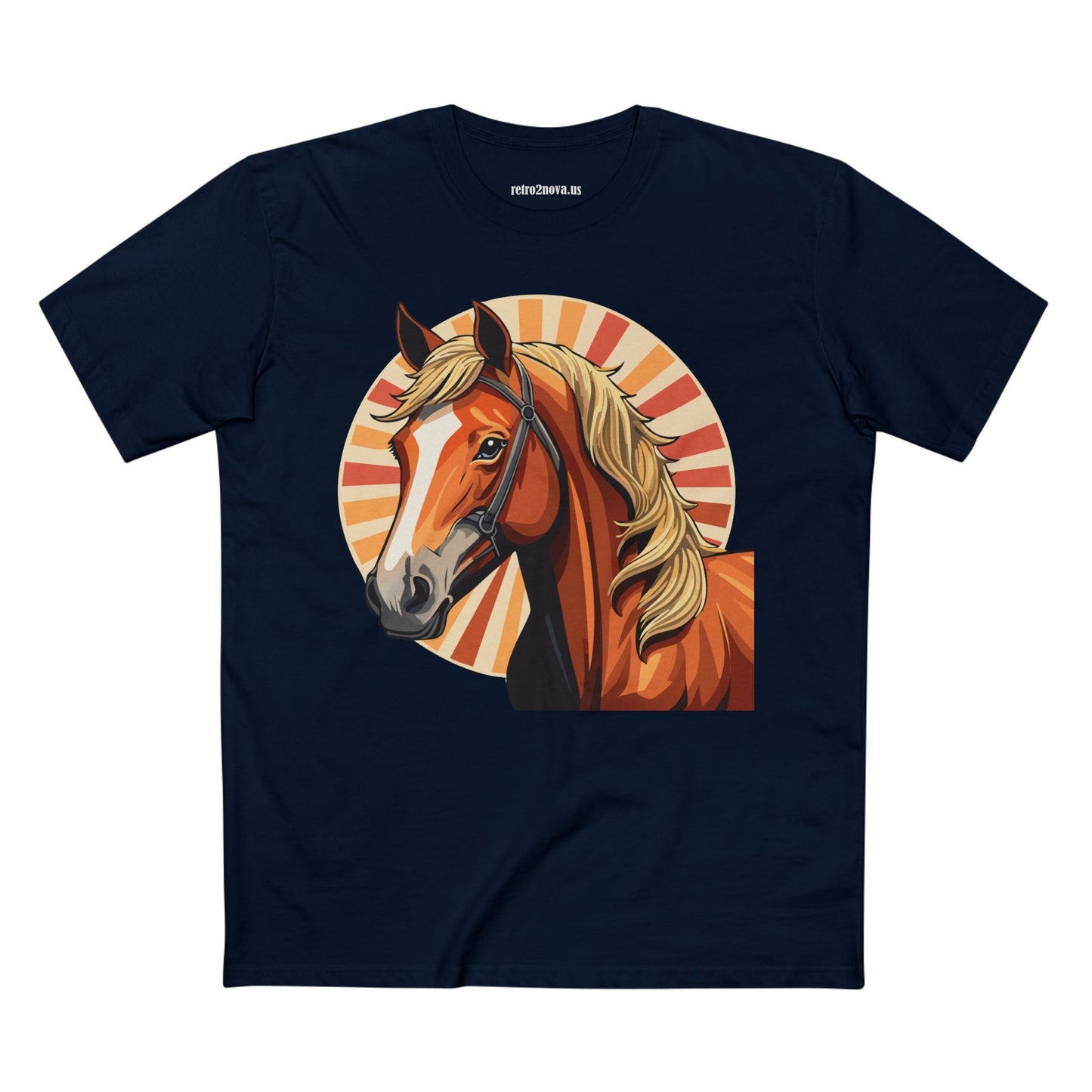 Unisex Premium Cotton Art Tee Featuring Horse Illustration Retro2Nova Animals Shirt Collection For All Seasons