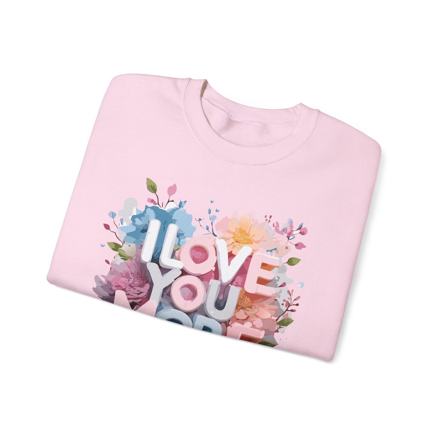 Floral Love Sweatshirt Unisex Heavy Blend Crewneck Valentines Day 50 50 Cotton Polyester Gildan 18000