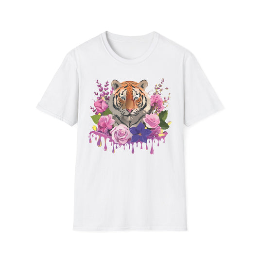 Tiger Print Shirt Unisex Animal Tee Softstyle Gildan 64000 Cotton