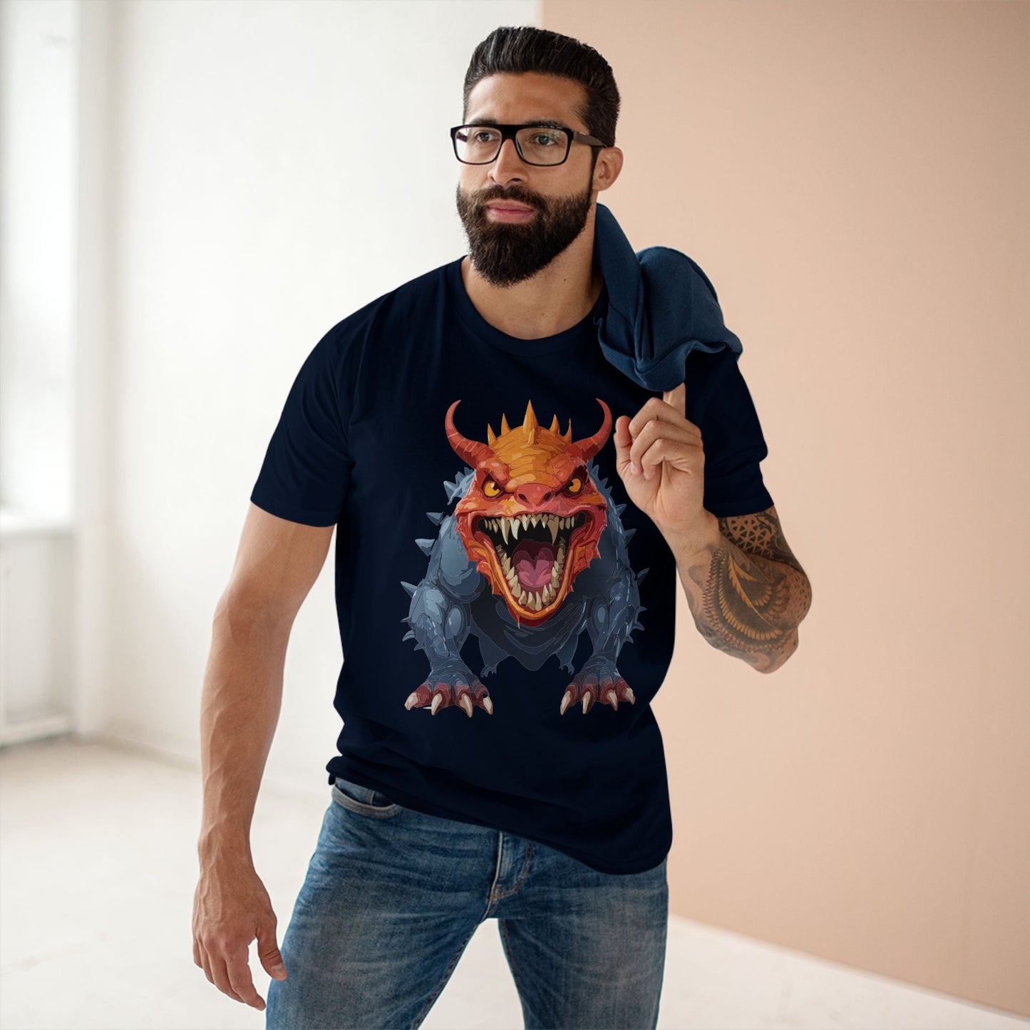 Cartoon Monsters Graphic Unisex 100 Cotton Staple Tee 29