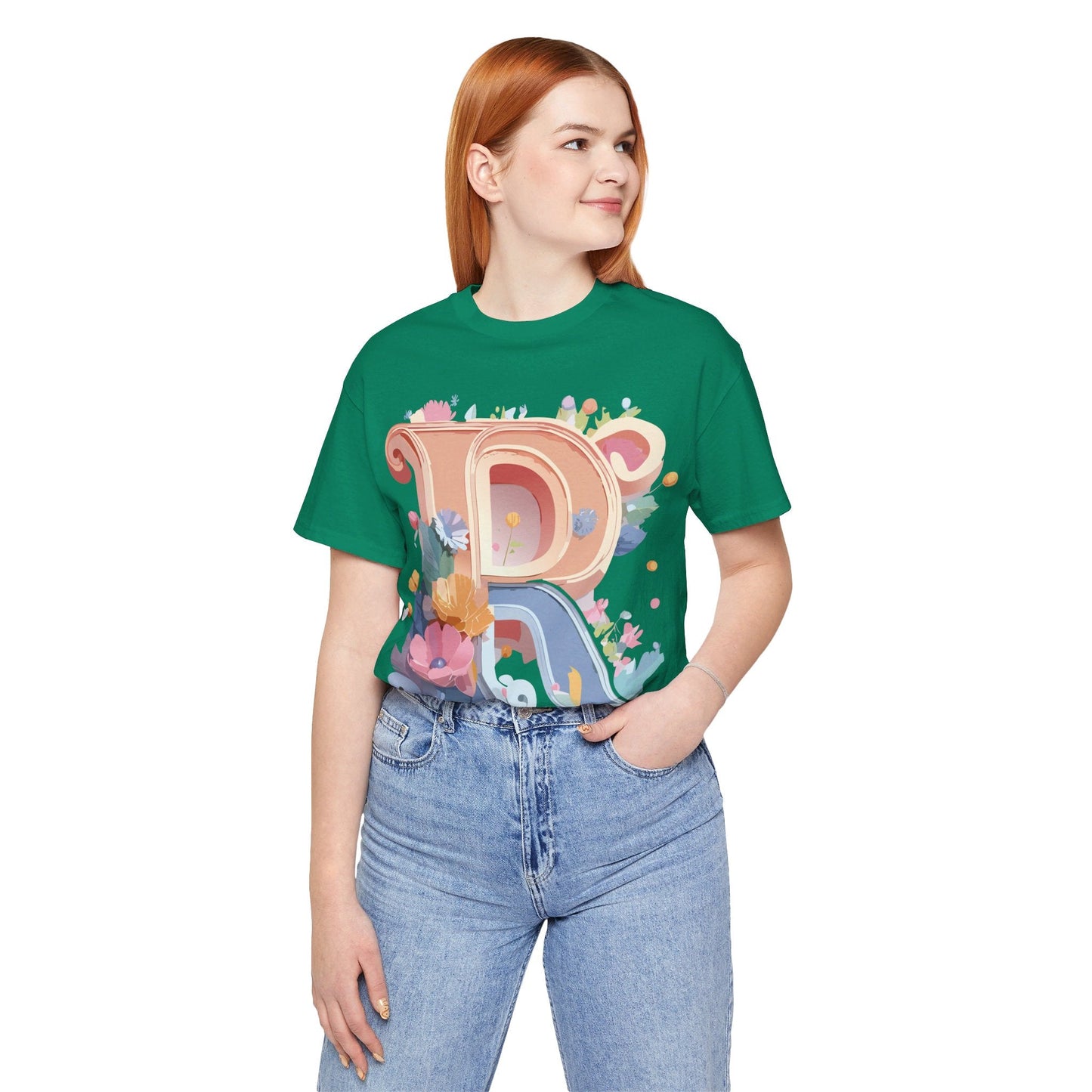 Letter R Shirt Unisex Graphic Tee Premium Cotton Vintage Inspired Art By Adelpha Short Sleeve