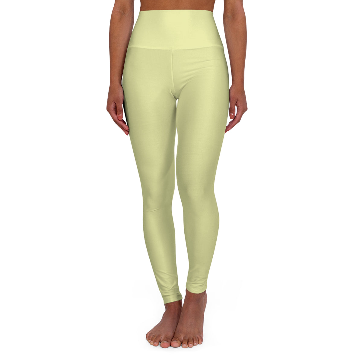 Spring Yellow Color High-Waist Yoga Leggings Women's Seamless Poly-Span Stretchy Pants XS-2XL