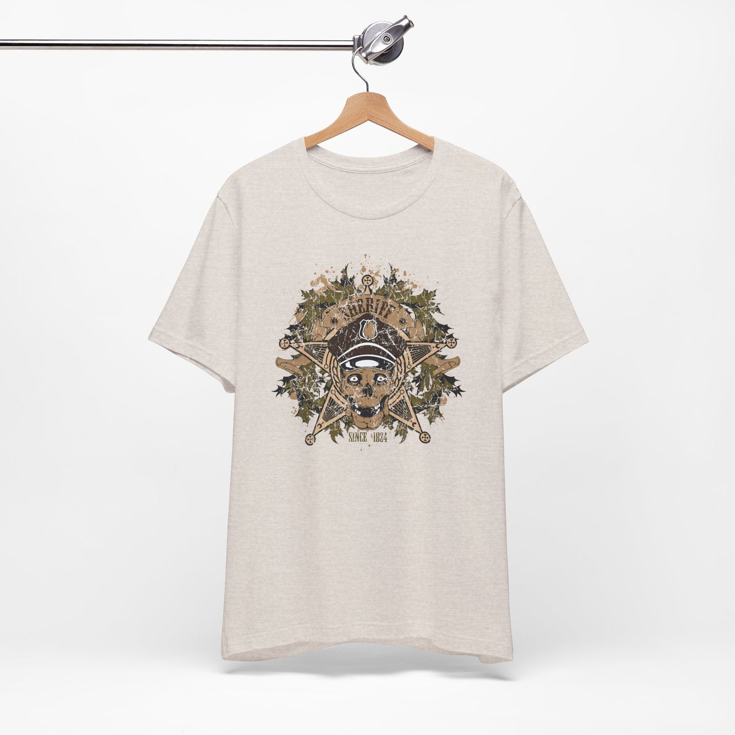 Skull Floral Emblem Graphic Unisex Cotton Tee Art-45
