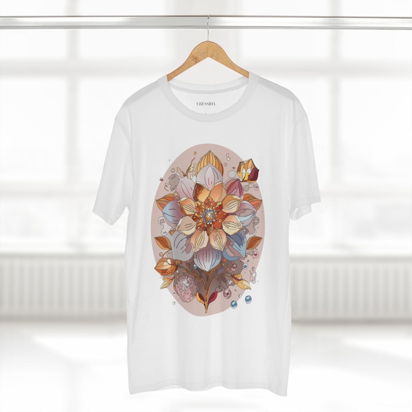 Floral Graphic T-Shirt Unisex 100 Cotton Art Design with Antique Flowers Tee 24