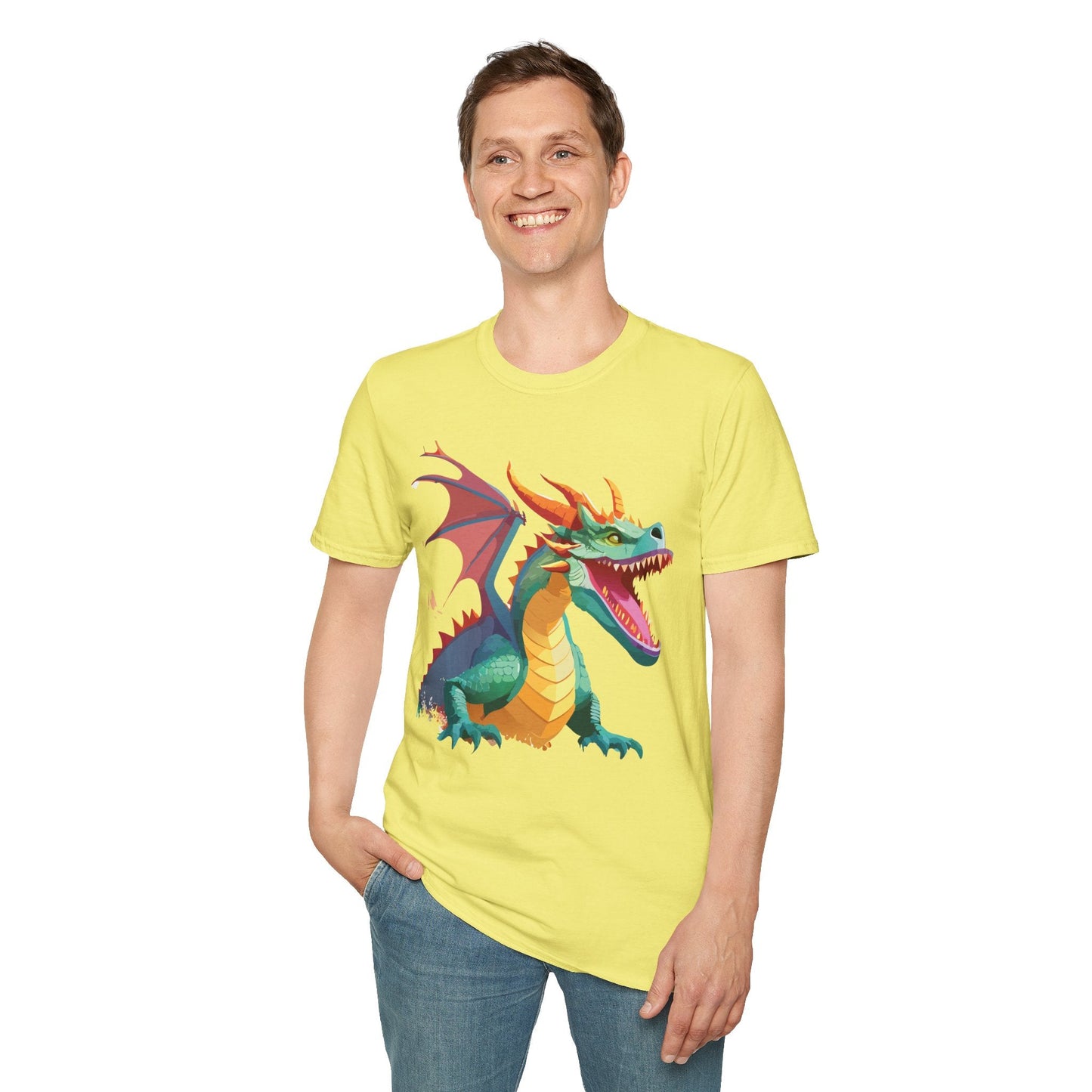 Dragon Graphic T Shirt Unisex Softstyle Cotton Tee Dragon Art Shirt For Men Women