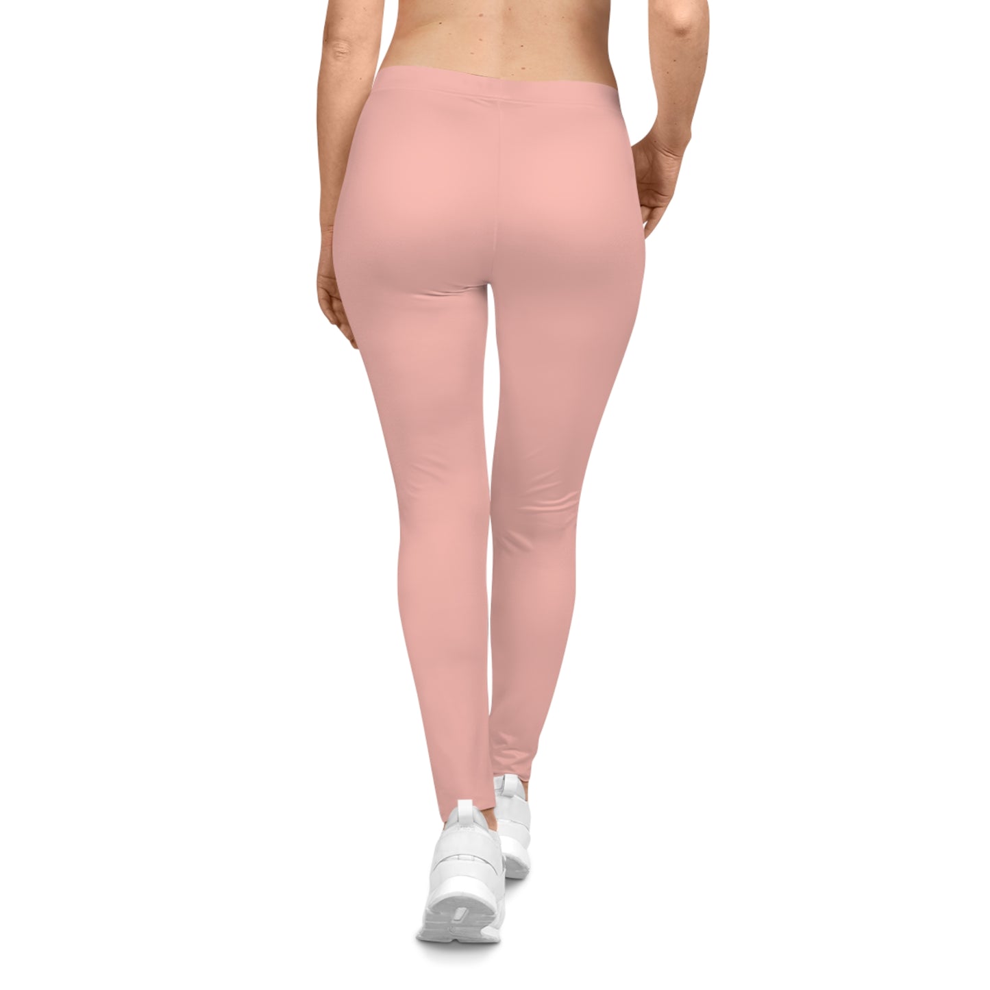 Powder Blush Rose Color Women's Poly-Span Casual Leggings XS-2XL