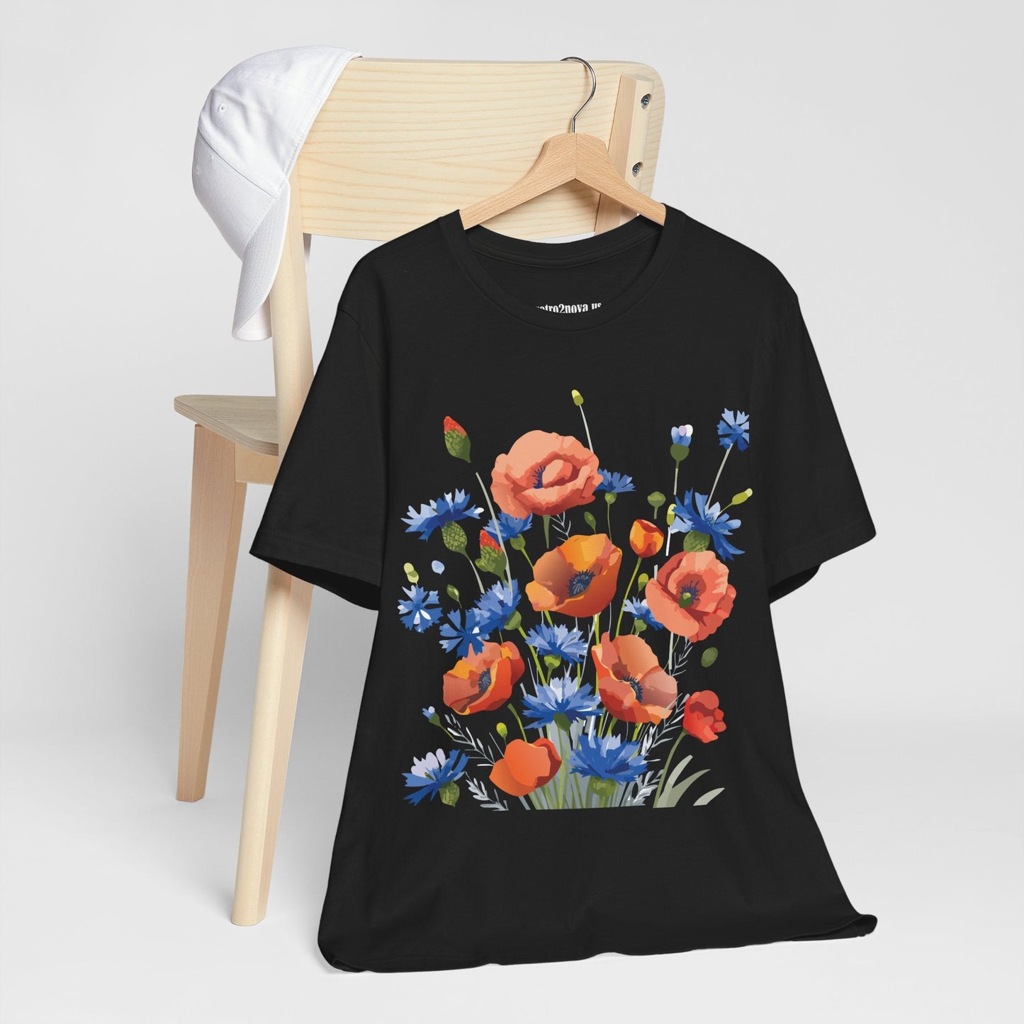 Unisex Floral Shirt Floral Print Tee Lightweight Breathable Fabric Short Sleeve Casual Wear
