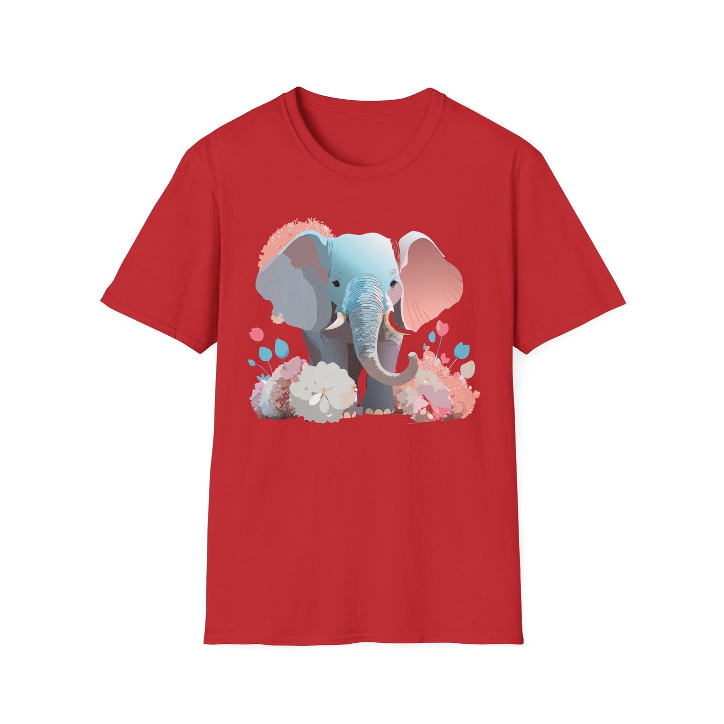 Elephant T Shirt Unisex Softstyle Graphic Tee With Elephant Animation Animal Print