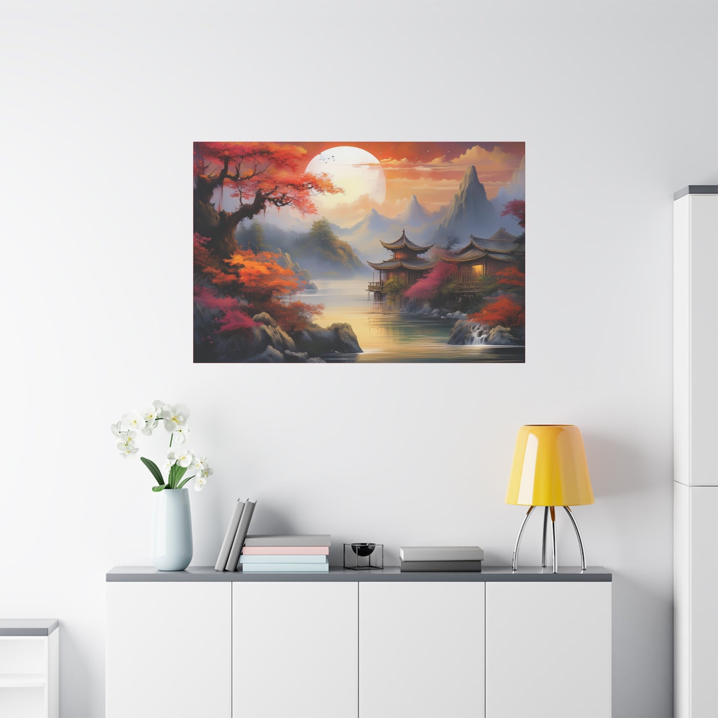 Japanese Painting Print Canvas 24x16, 30x20, 36x24, 48x32, 60x40, Bright Latex Inks Pine-Wood Inner Frame JPN-13