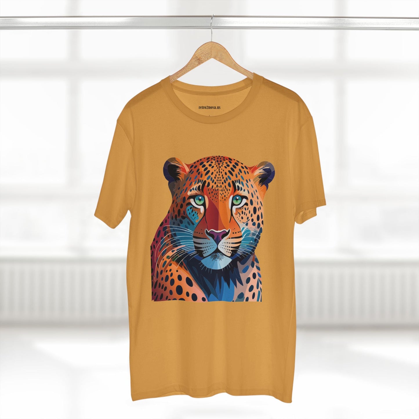 Unisex Cheetah Shirt Premium Cotton Tee With Original Art Design From Retro2Nova Art Collection Soft Breathable Comfort
