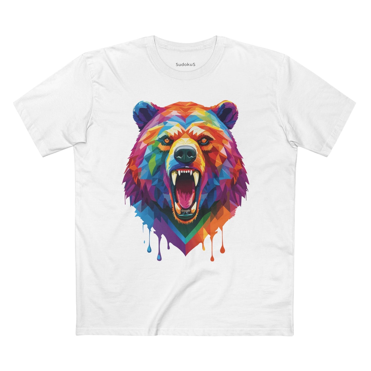 Bear Graphic Unisex 100 Cotton Staple Tee with Animal Design Artwork 14
