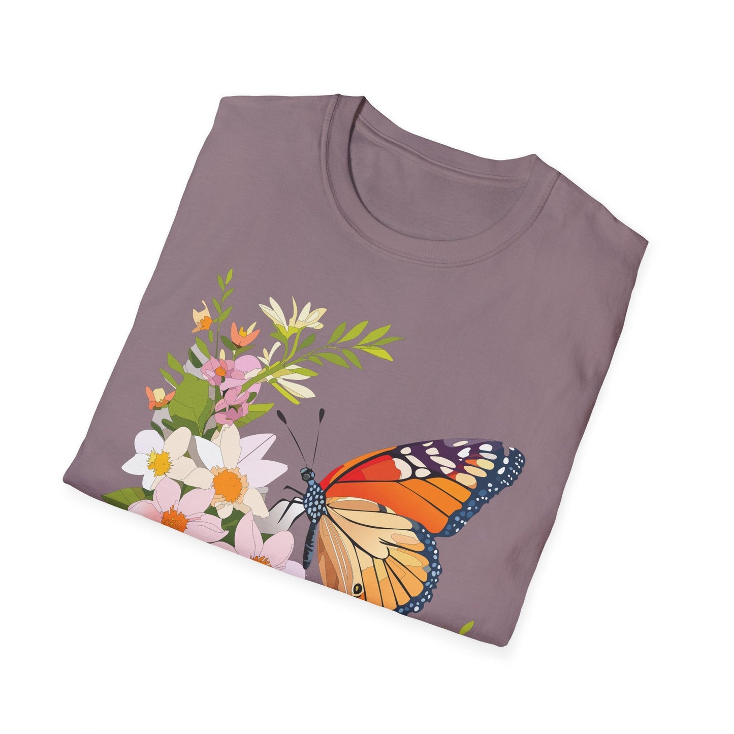 Monarch Butterfly T Shirt Unisex Softstyle Gildan 64000 100 Percent Cotton Tee Breathable