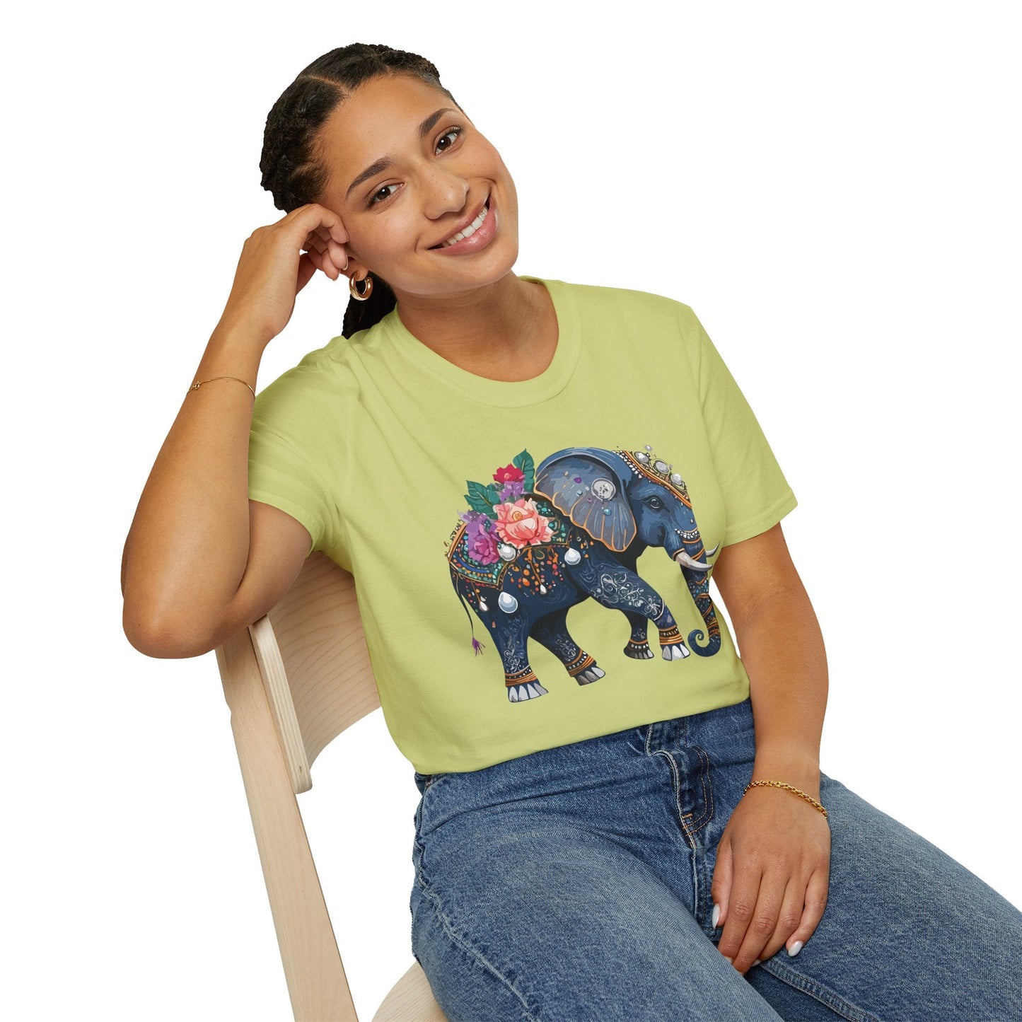 Elephant T Shirt Unisex Softstyle Tee Gildan 64000 100 Percent Cotton Comfort Everyday