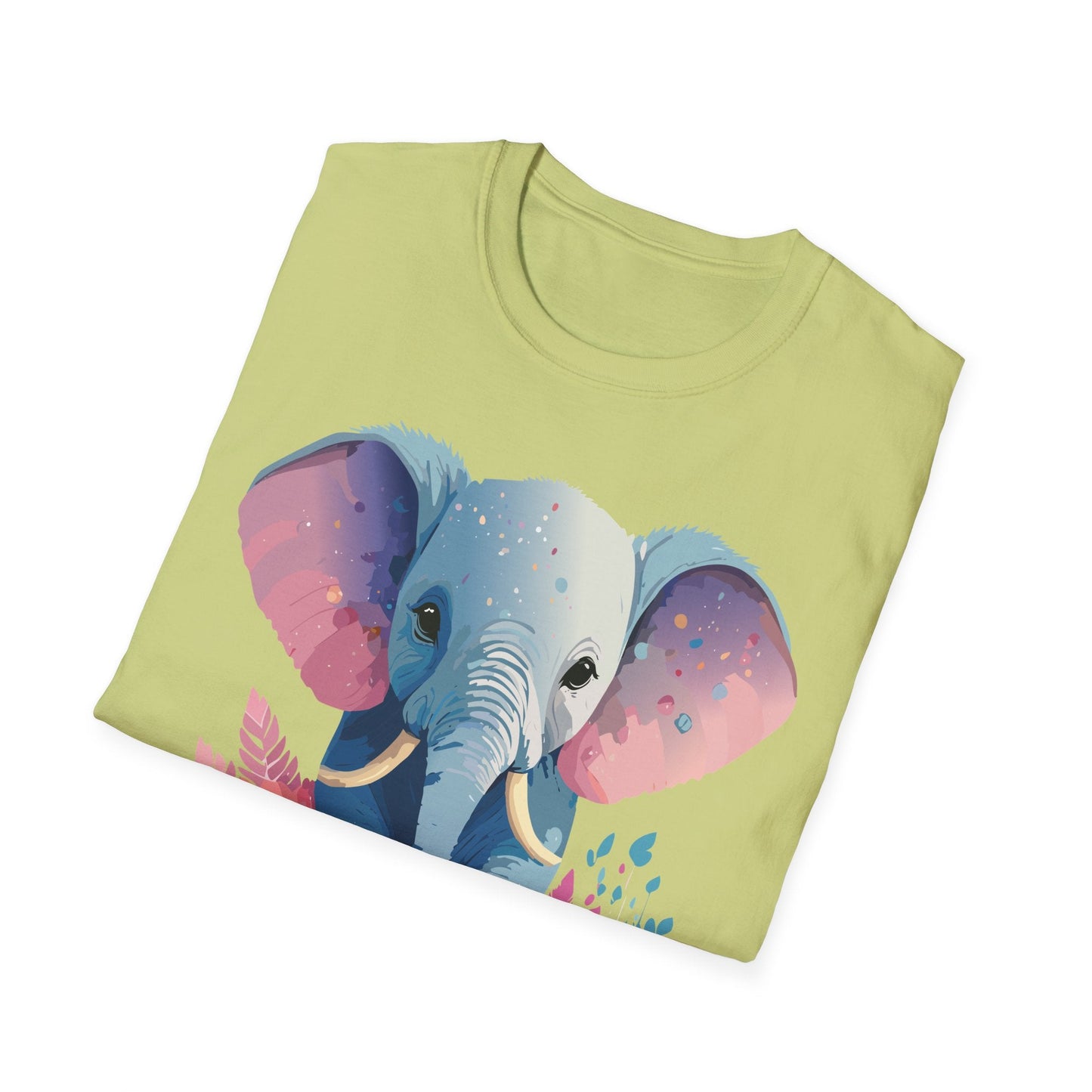Elephant T Shirt For Adults Unisex Gildan Softstyle 64000 100 Percent Ring Spun Cotton Tee