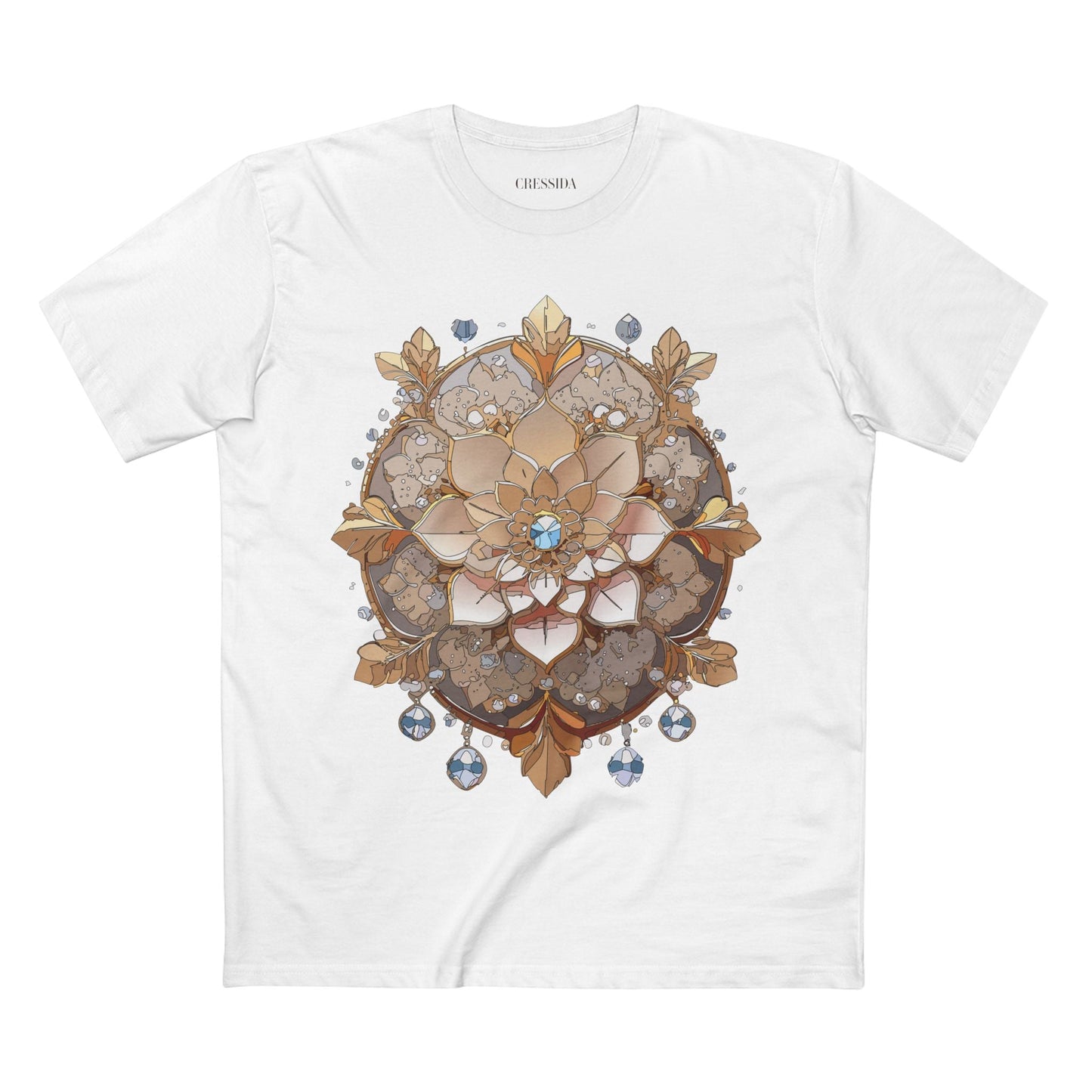 Floral Graphic T-Shirt Unisex 100 Cotton Art Design with Antique Flowers Tee 17
