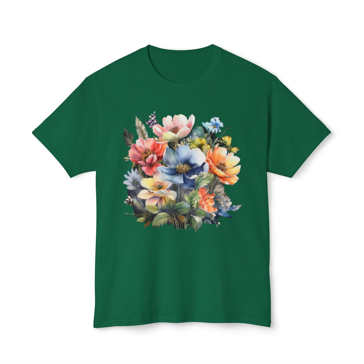 Unisex Floral T Shirt With Vintage Flower Art Print Premium Cotton Tee Soft Breathable Everyday Wear