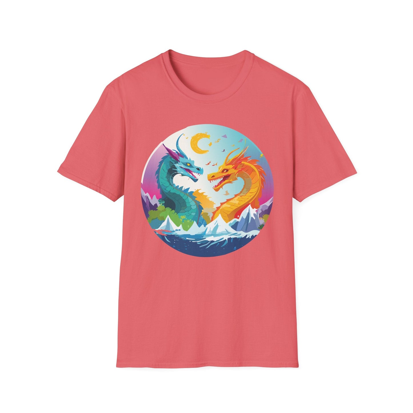 Dragon T Shirt Unisex Gildan Softstyle 64000 Tee Dragon Artwork Animal Print Shirt