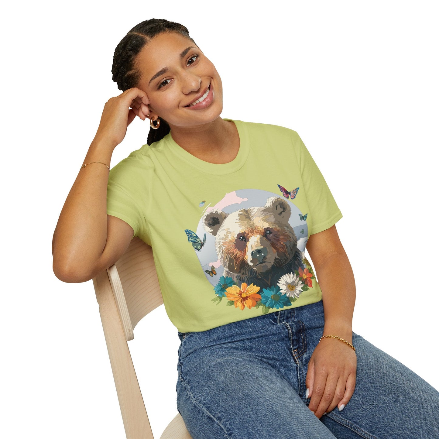 Bear T Shirt Unisex Gildan Softstyle Cotton Tee With Teddy Bear Design Lightweight Comfort