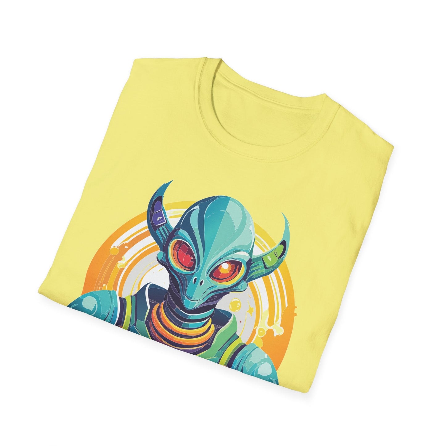 Alien T Shirt Cosmos Design Unisex Softstyle Cotton Tee With Aliens Art Graphic Print