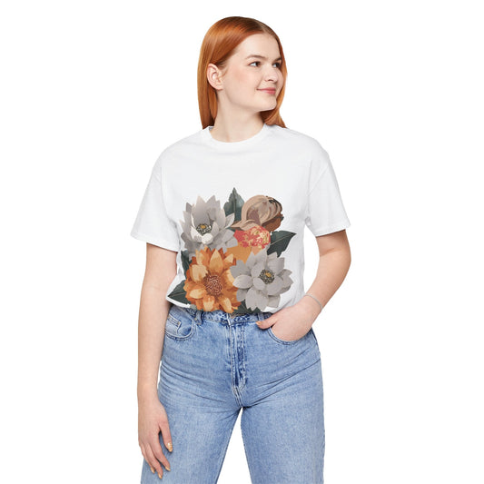 Retro2Nova Flowers Shirt Floral Shirt Unisex Floral Tee Lightweight Breathable Jersey
