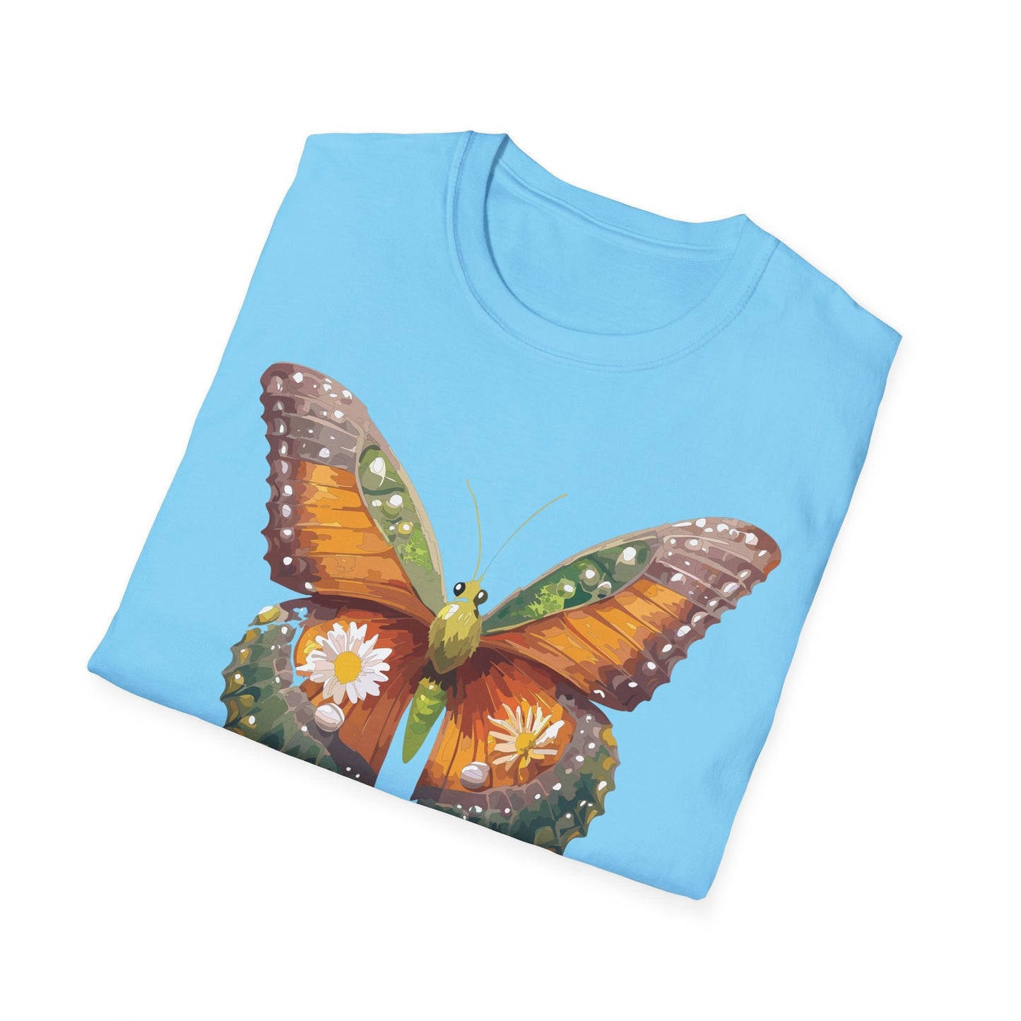 Butterfly T Shirt Unisex Monarch Shirt Gildan Softstyle 64000 100 Percent Ring Spun Cotton