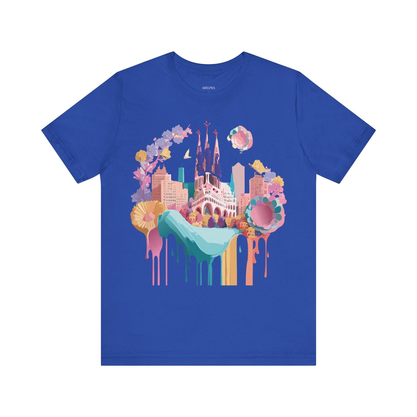 Tourist Shirt Barcelona Graphic Tee Unisex Vintage Style Adelpha Artwork Art Design Tee