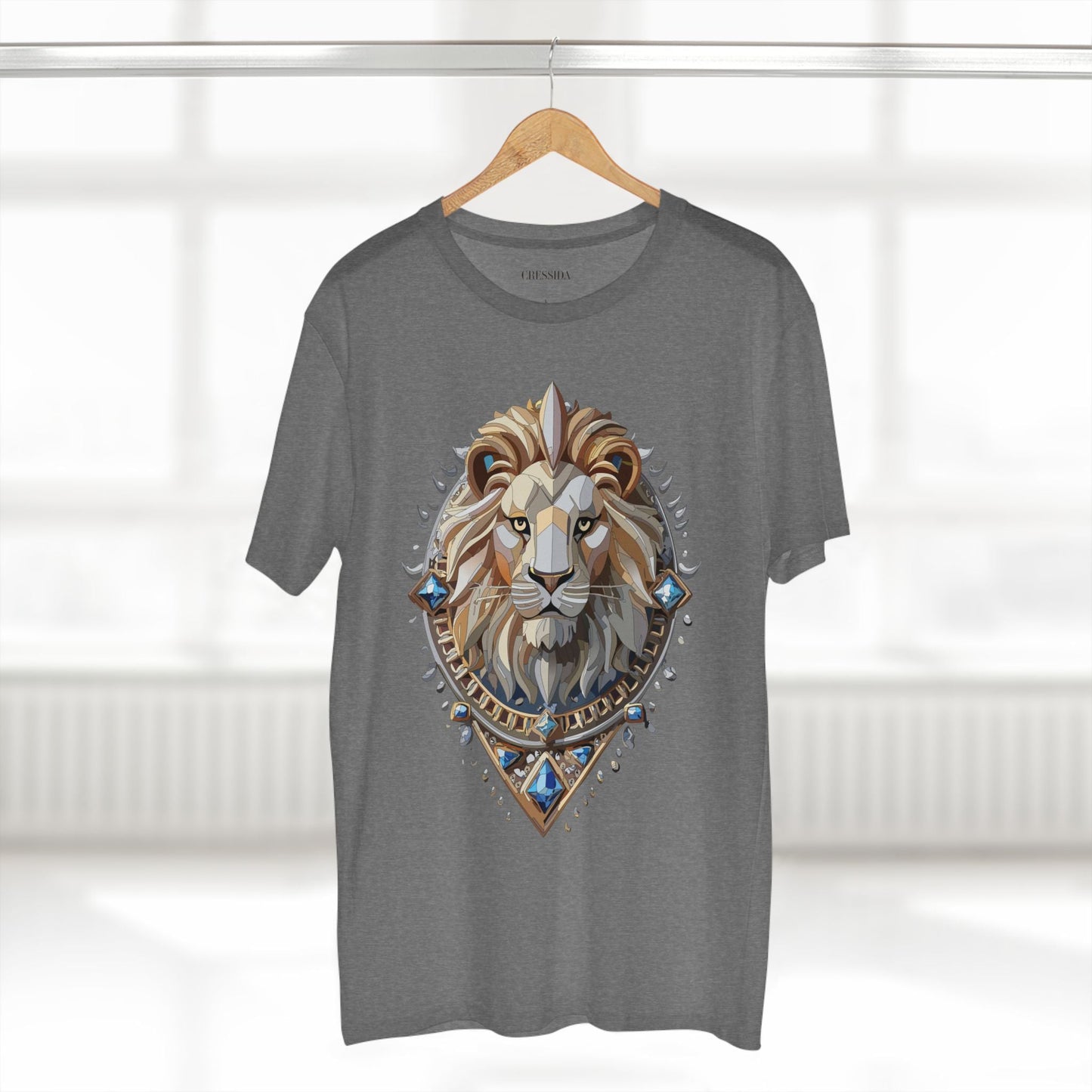 Lion Graphic Unisex 100 Cotton Tee With Unique Animal Golden Medallion Art Design 7
