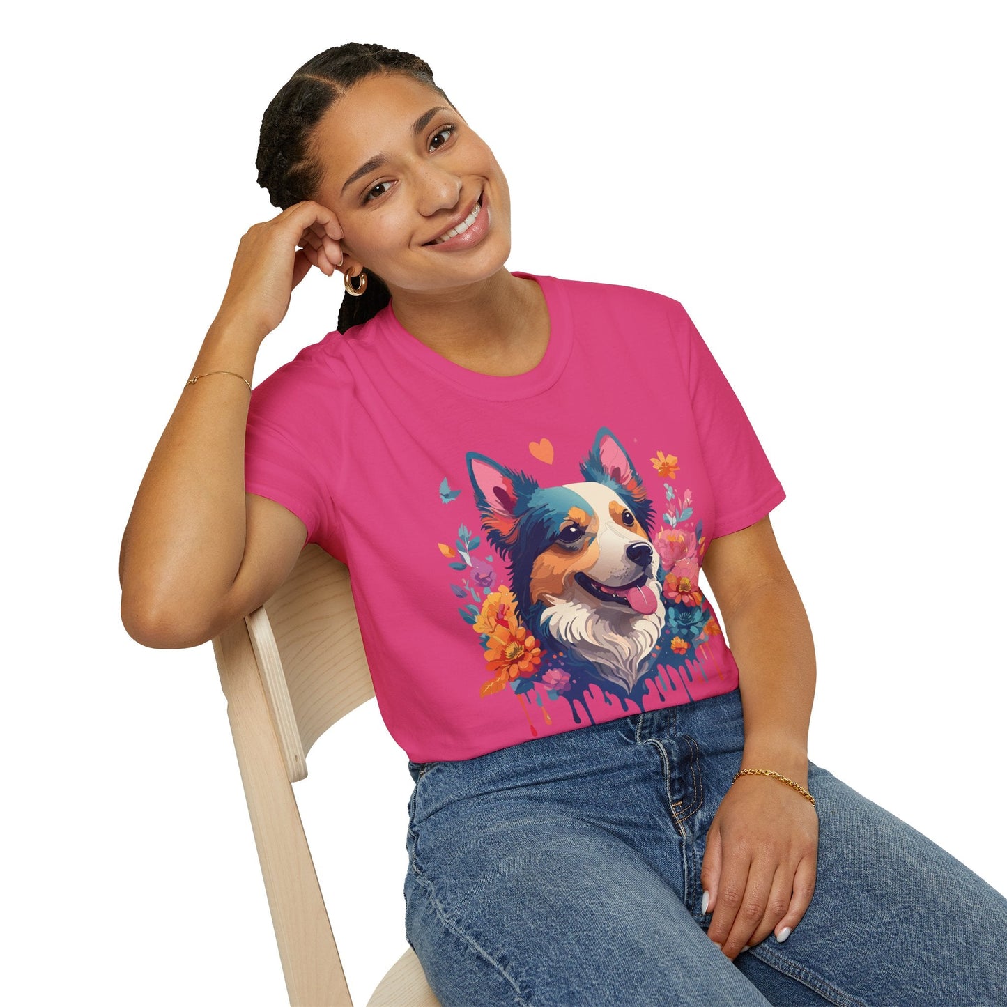 Animal Print Dog Shirt Unisex Softstyle Cotton Tee For Pet Lovers