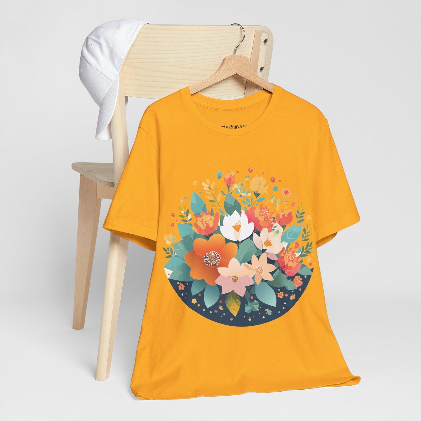 Floral Flowers Shirt Unisex Lightweight Breathable Jersey Tee Floral Pattern Short Sleeve