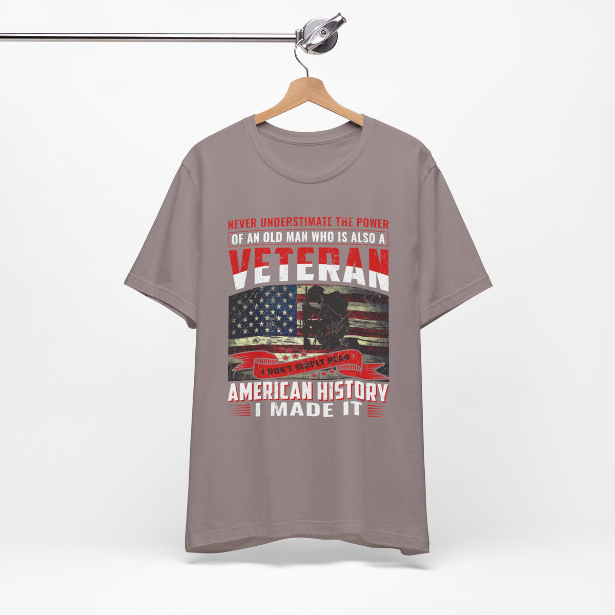 Veteran American flag T-Shirt I Made It Old Man Veteran Military Pride Unisex Cotton v32