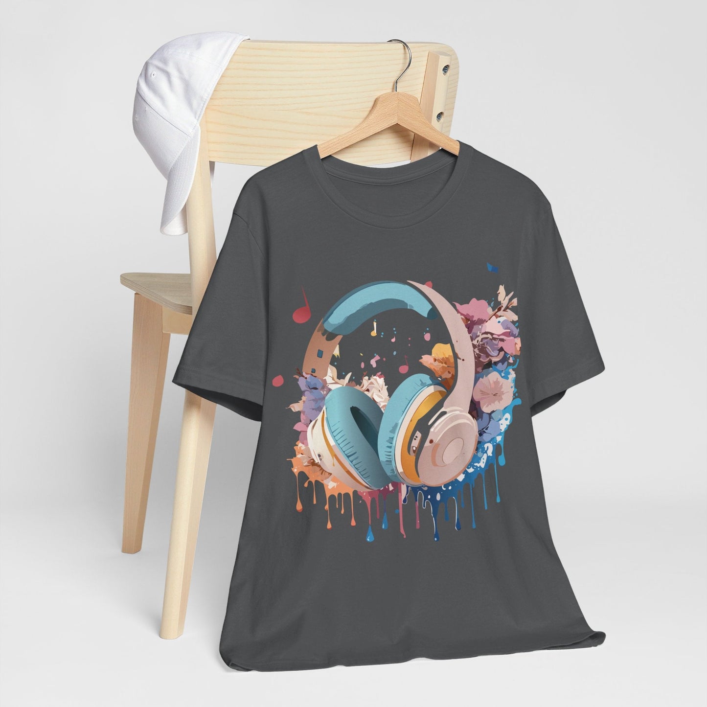 Music Graphic Unisex 100 Cotton Vintage Art with Musical Elements Tee 1