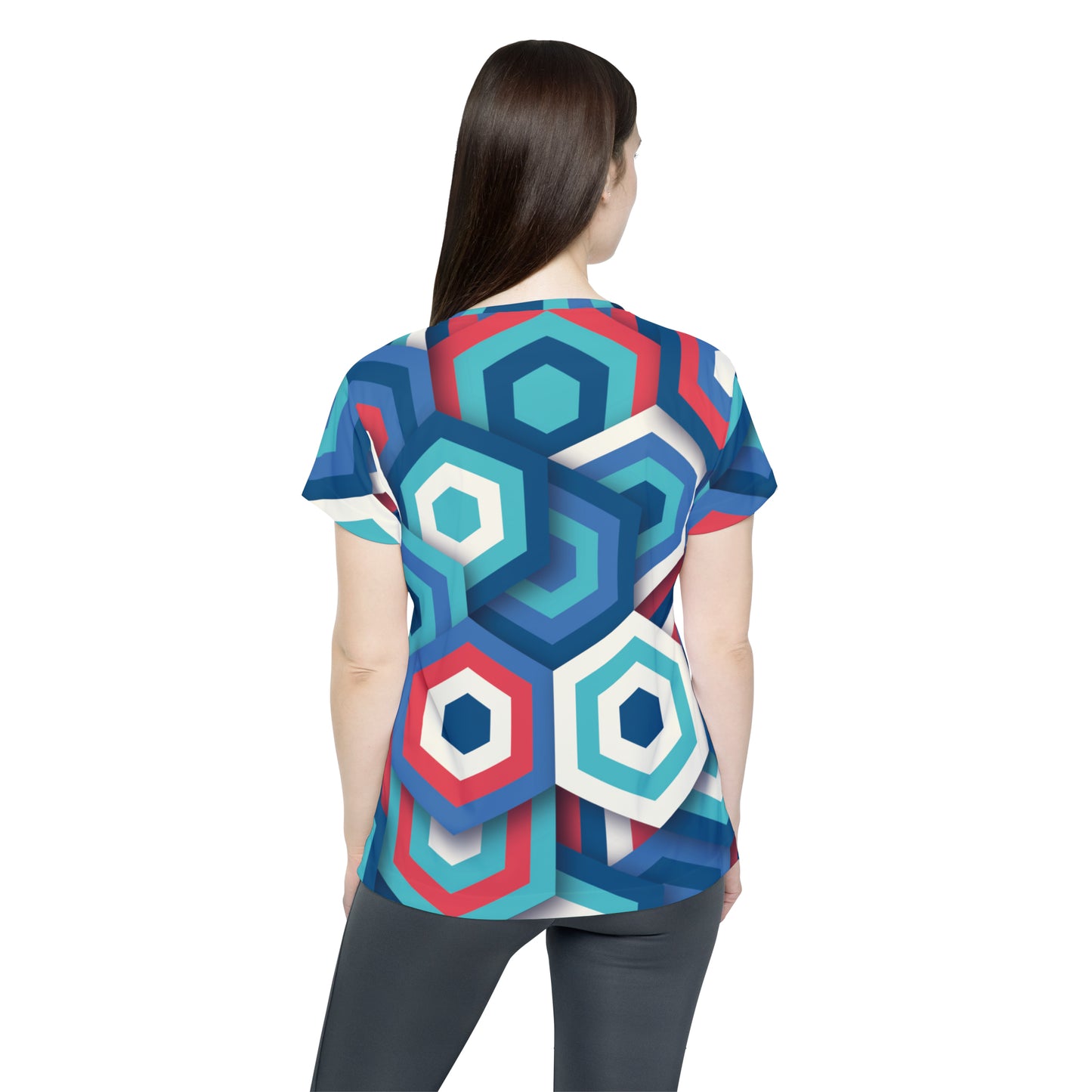 Poly Jersey Tee Shirt with abstract prints