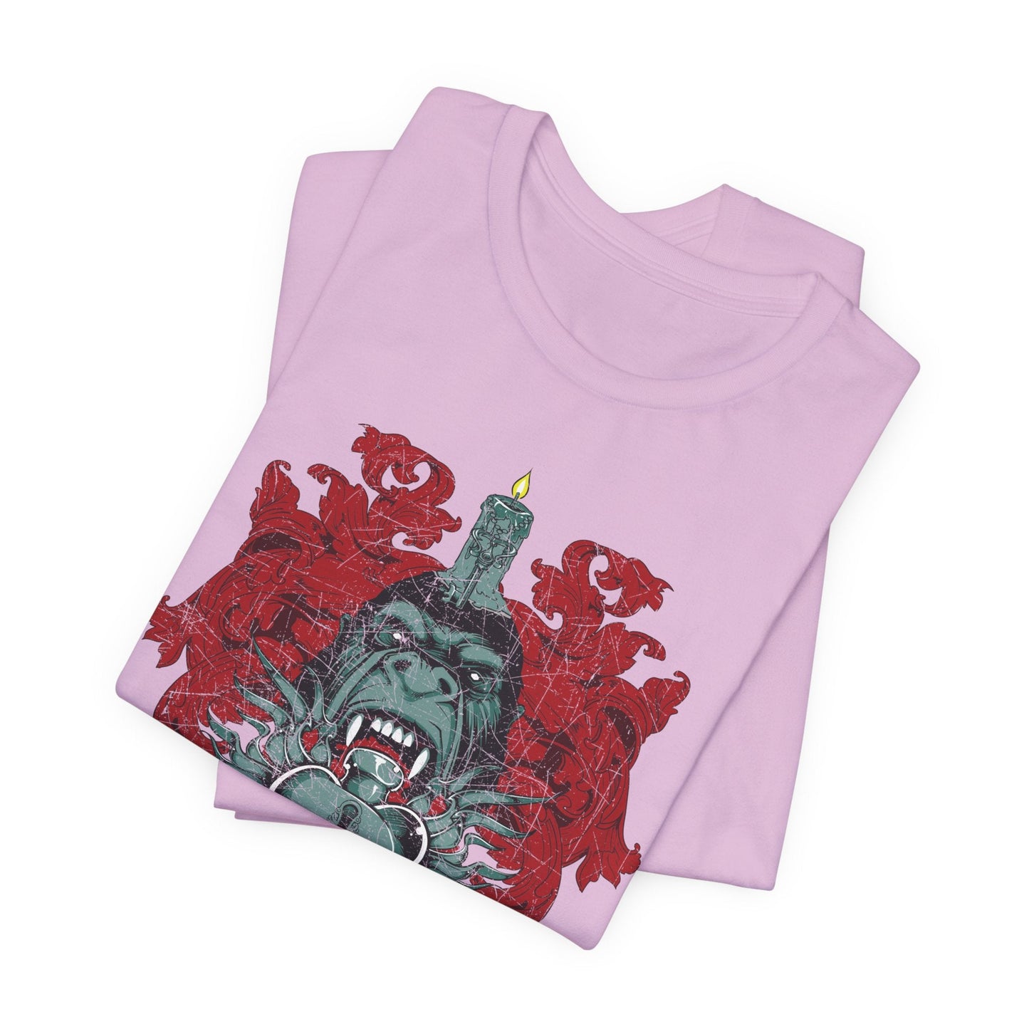 Gorilla Crest with Sword and Heart T-Shirt Heraldic Gothic Design Rock Band T-Shirt