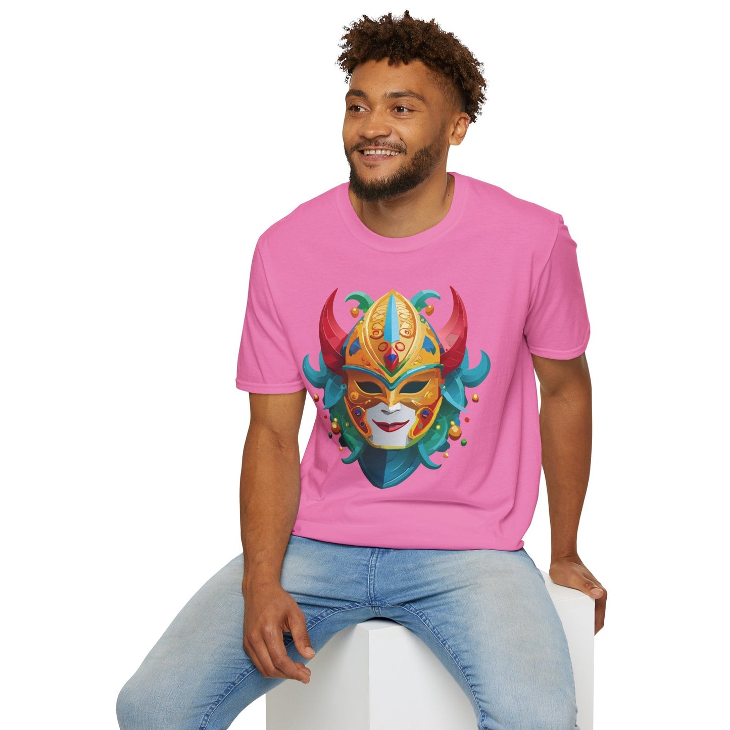 Mask Graphic Unisex Cotton Masquerade Design Artwork Tee 12