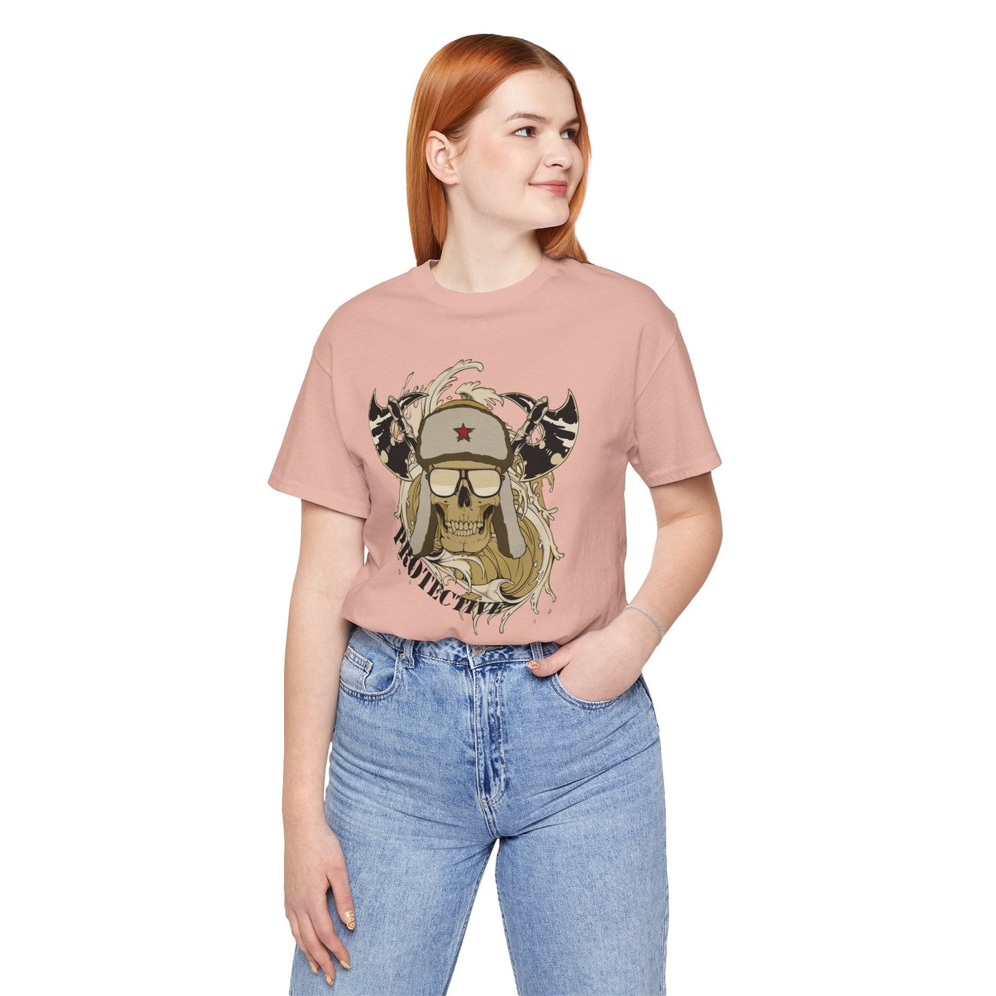 Viking Skull Graphic with Horned Helmet T-Shirt Captain Design Tee Art-41