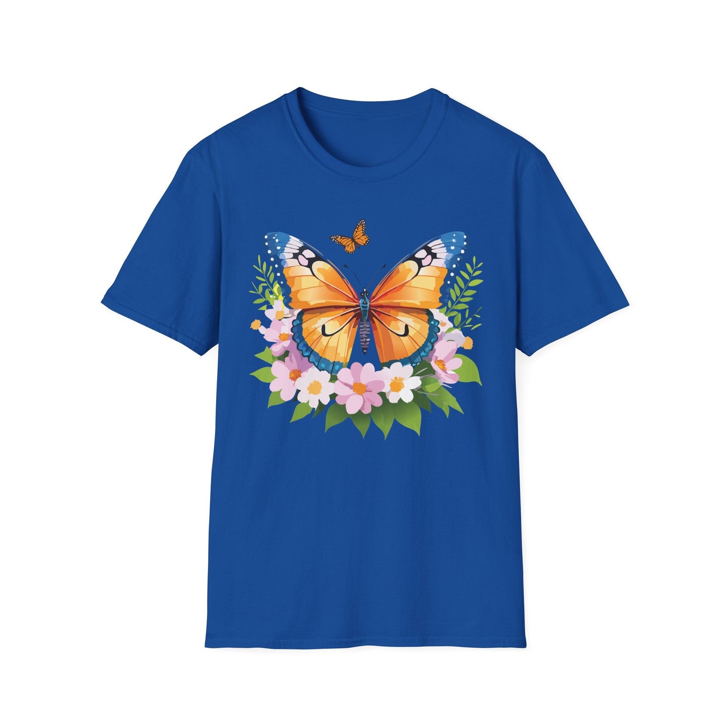 Butterfly Shirt Unisex Cotton Tee Monarch Butterfly Design Gildan Softstyle 64000 Short Sleeve