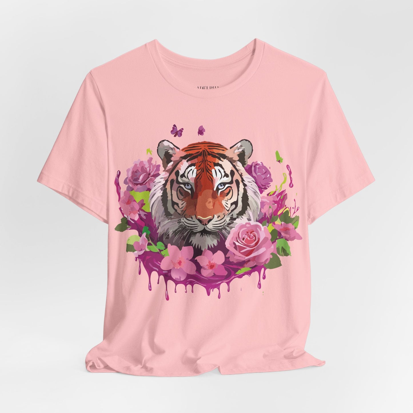 Tiger Graphic Tee Unisex Jersey Short Sleeve Art Design By Adelpha Vintage Inspired Premium