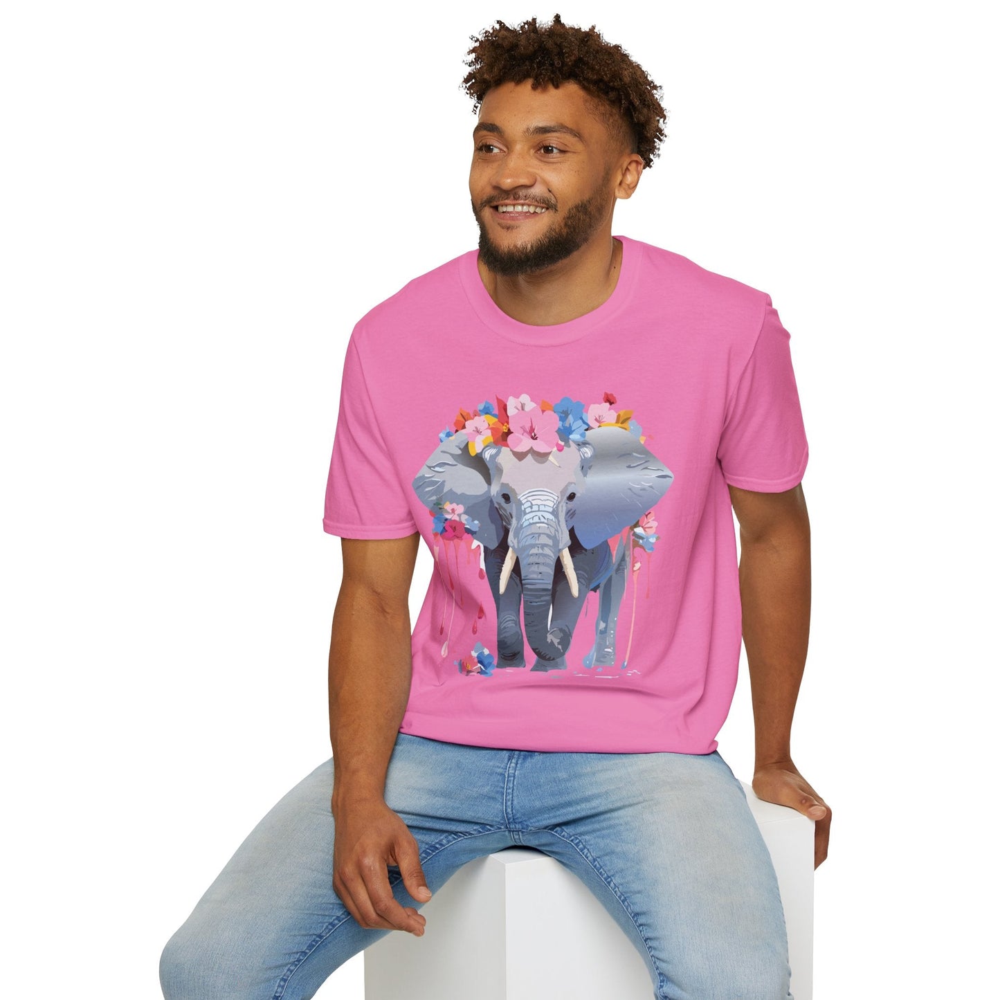 Elephant Graphic T Shirt Unisex Animals Tee Softstyle 64000 Gildan Comfort Breathable
