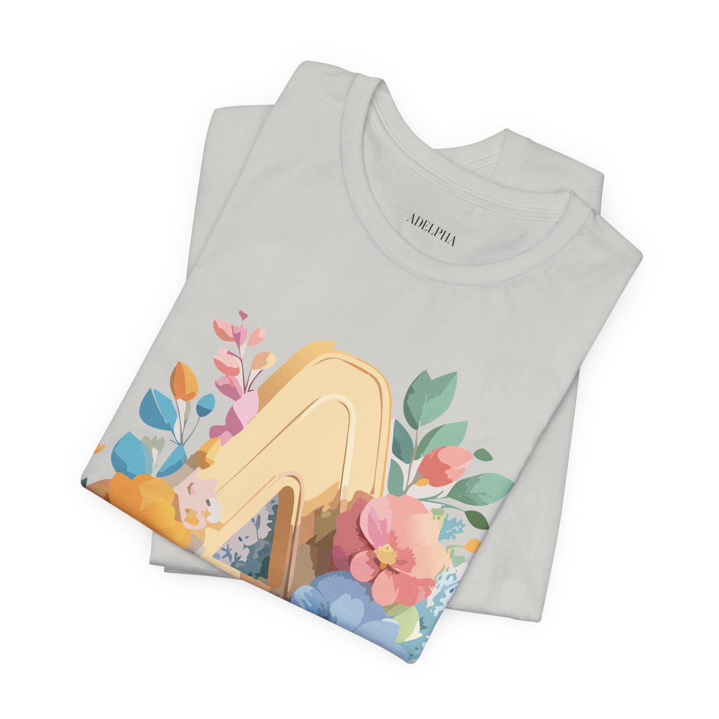 Letter A Shirt Graphic Tee Unisex Short Sleeve by Adelpha Vintage Inspired Art Tee