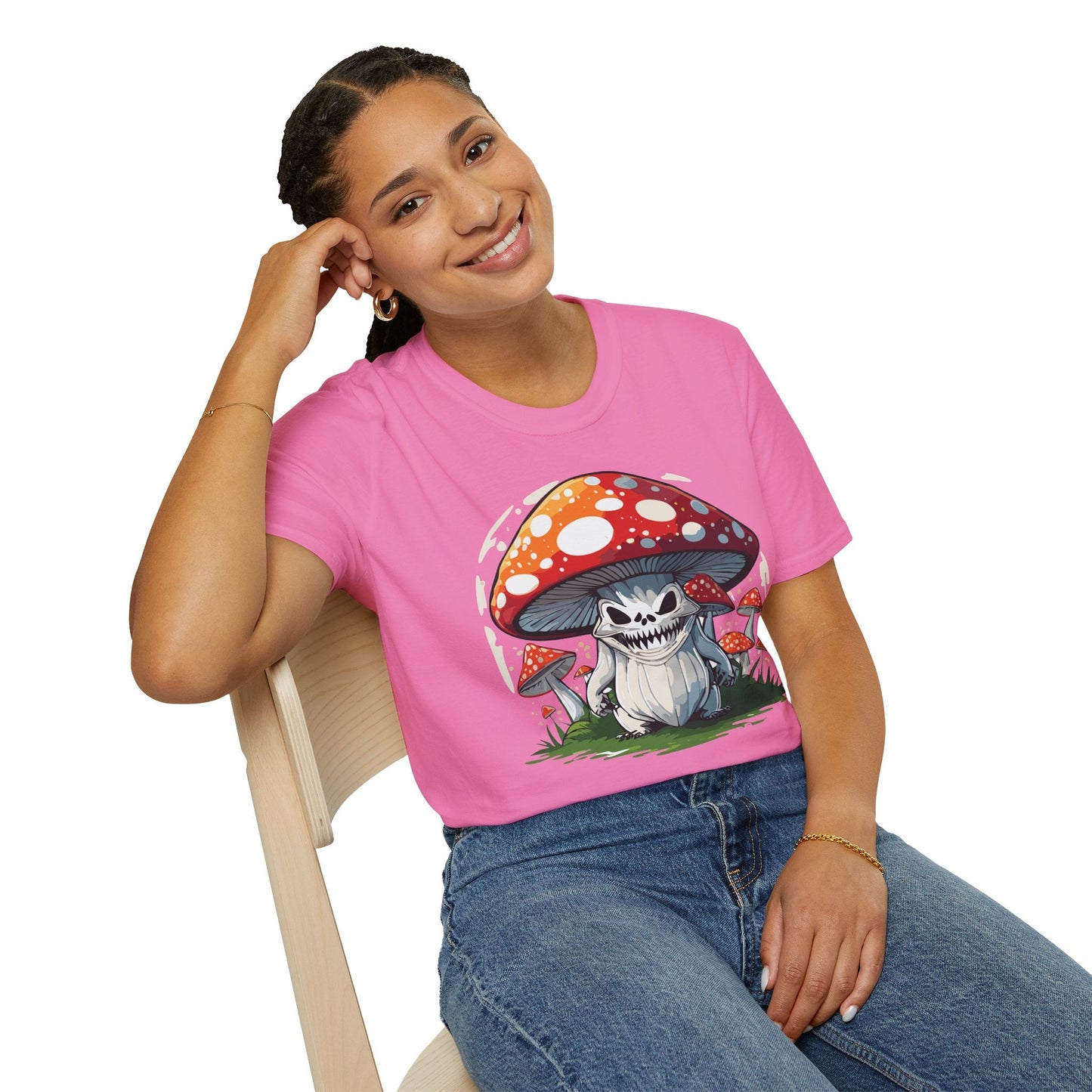 Mashroom Tee Shirt Unisex Softstyle 64000 100 Percent Ring Spun Cotton Funny Mashroom Fungus Design