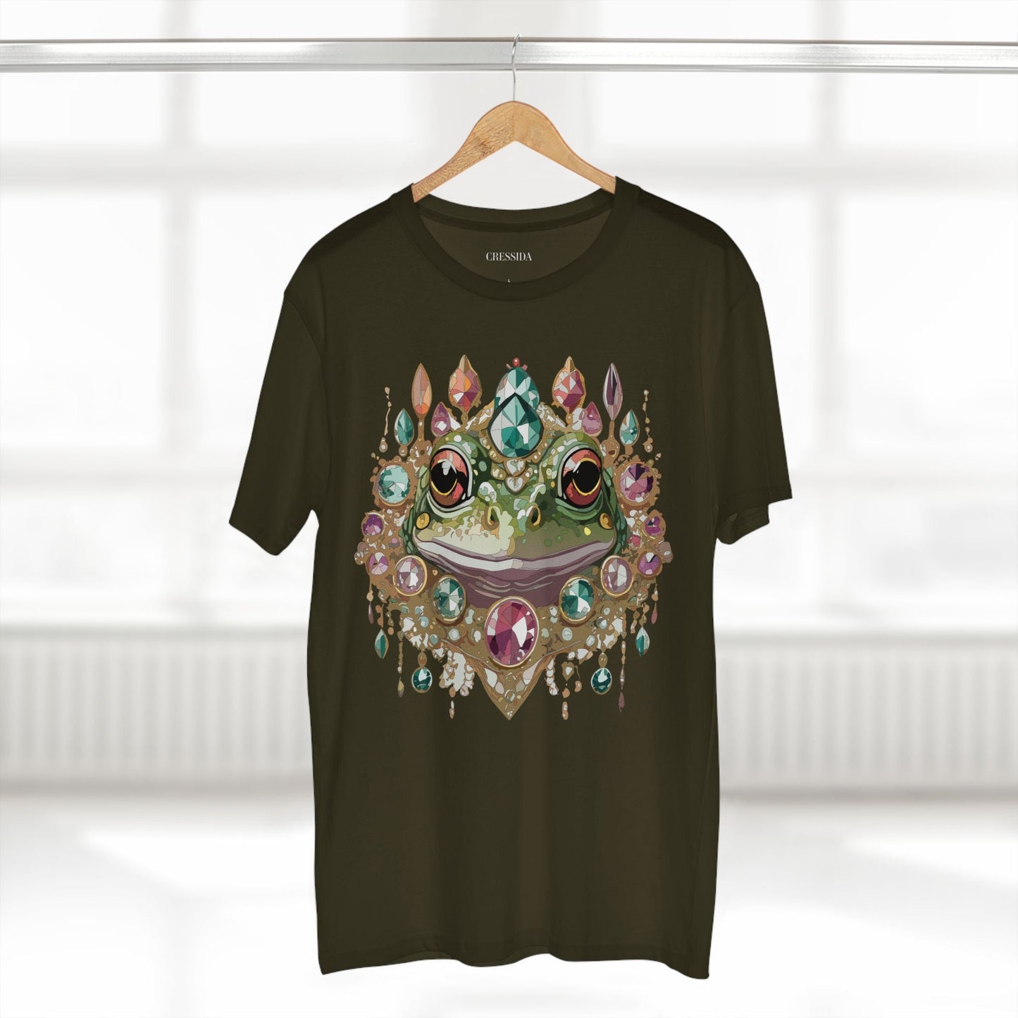 Frog Graphic Unisex 100 Cotton Tee With Unique Animal Golden Medallion Art Design 62