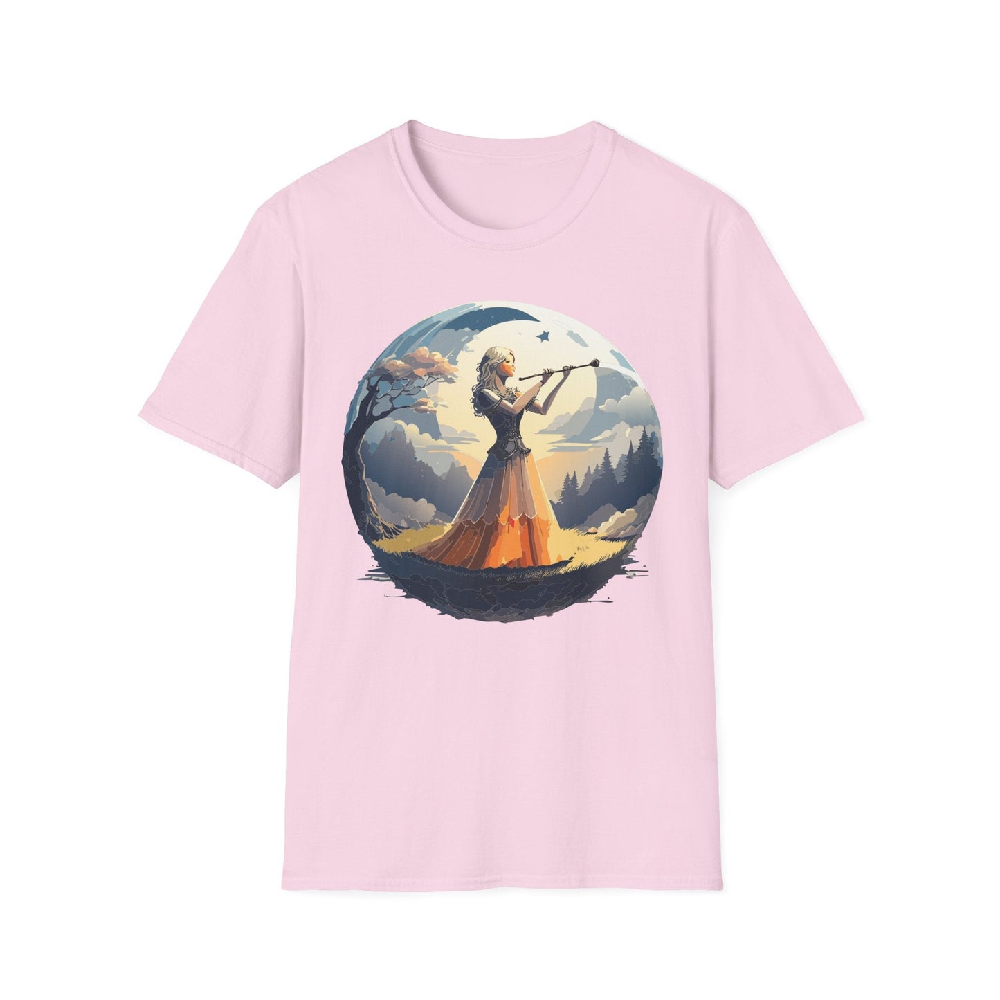 Unisex Softstyle Graphic T Shirt 100 Percent Ring Spun Cotton Art Design Tee For Women