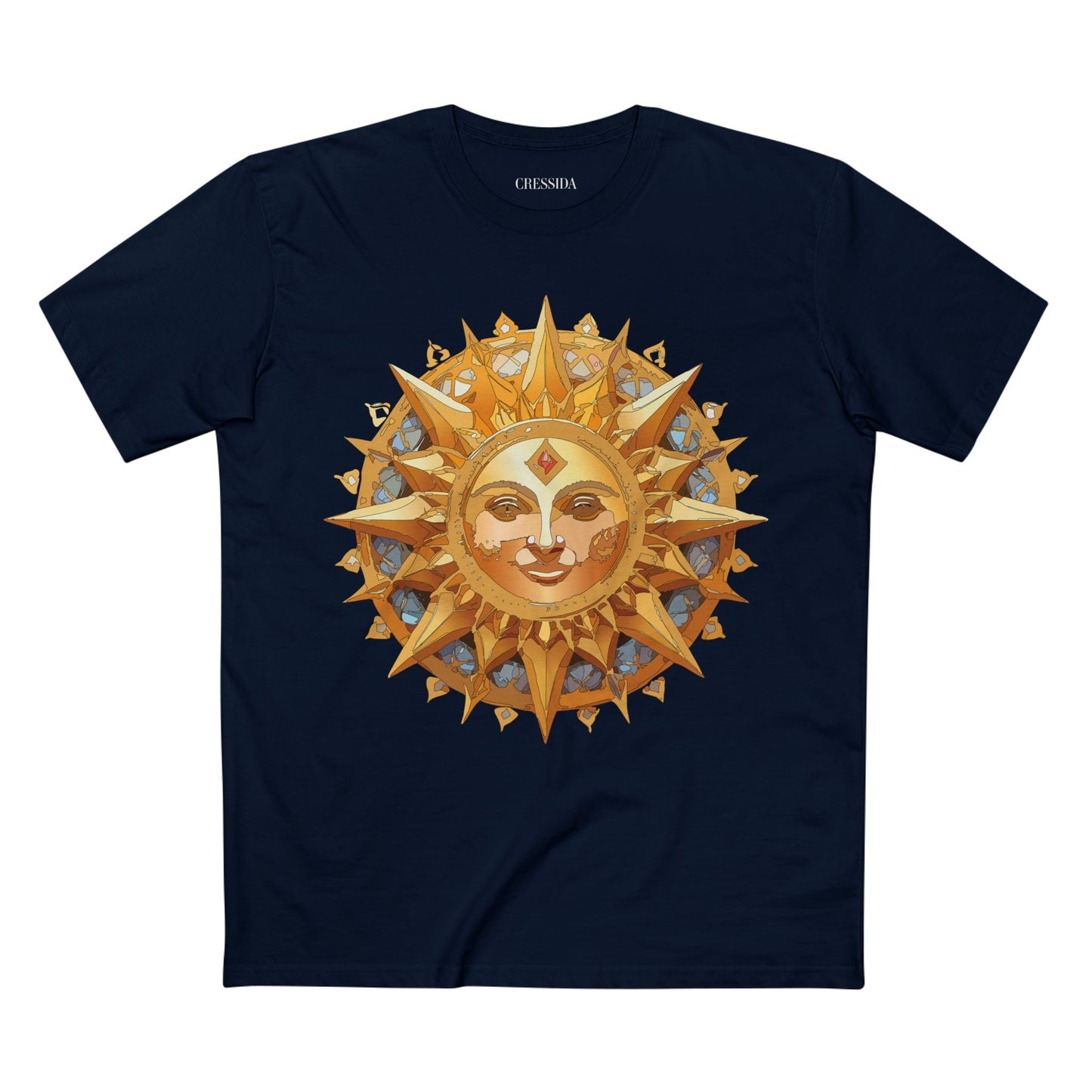 Gold Sun Graphic Unisex 100 Cotton T-Shirt with Golden Art Design 18