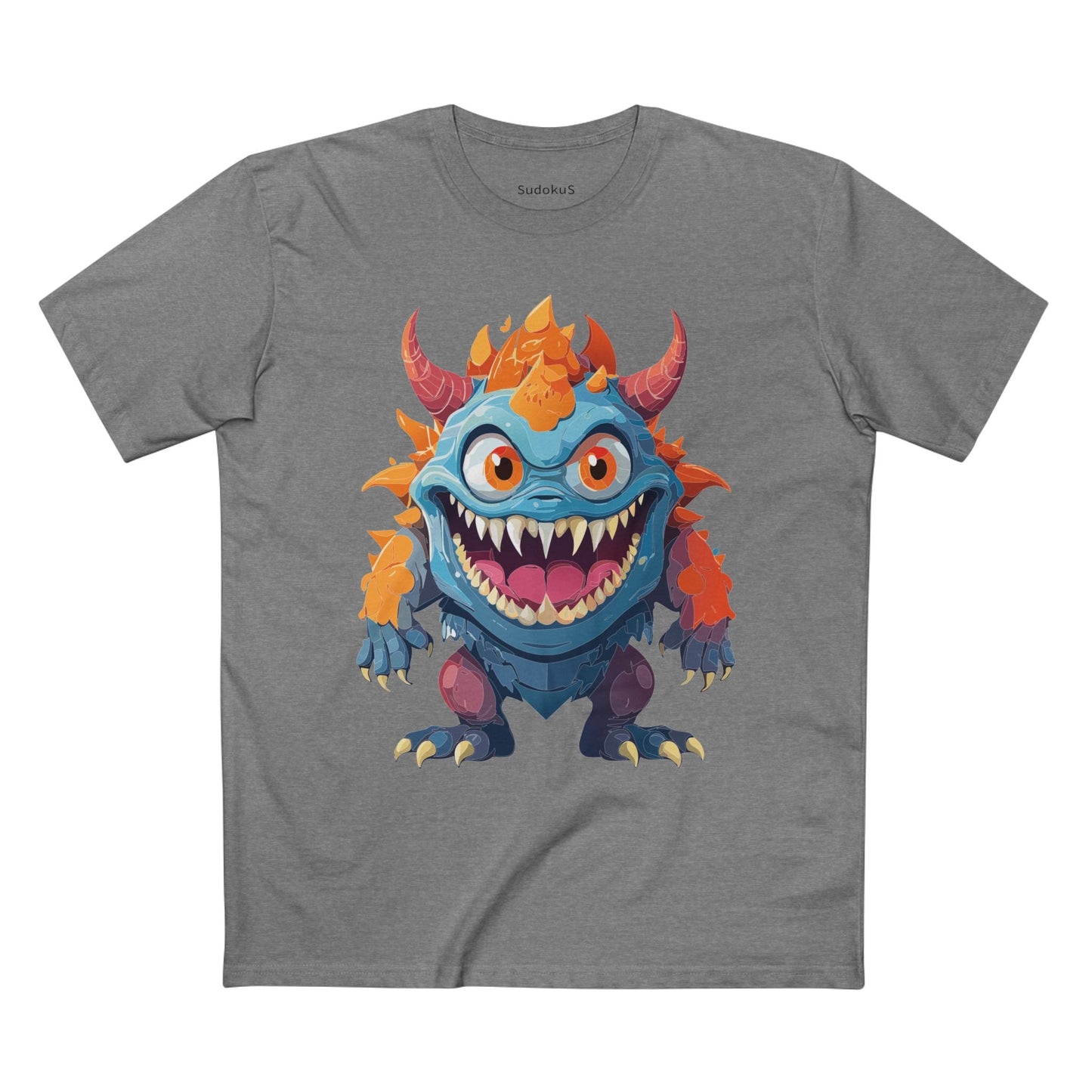 Cartoon Monsters Graphic Unisex 100 Cotton Staple Tee 34