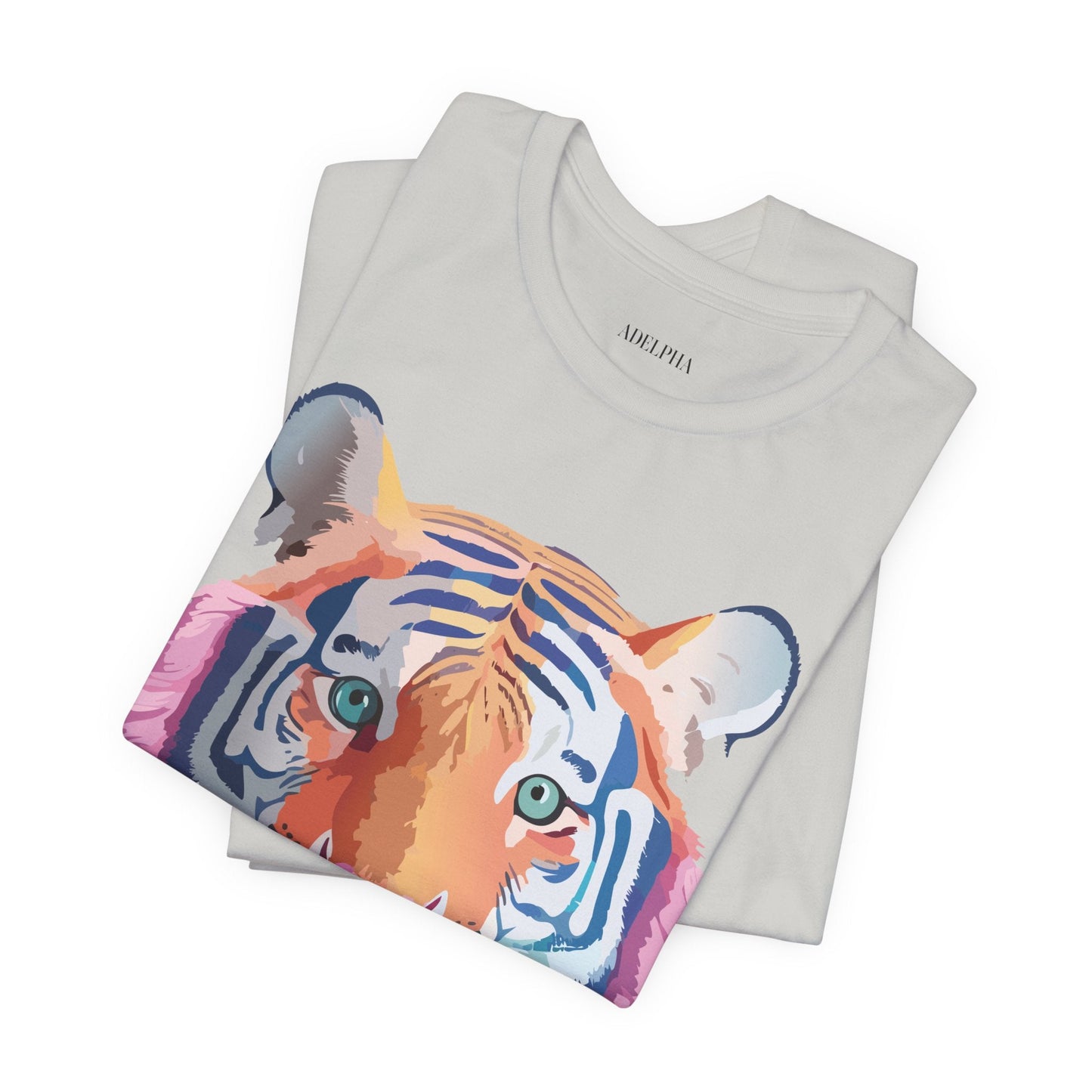 Tiger Shirt Graphic Tee Unisex Jersey Short Sleeve Art Design By Adelpha Vintage Inspired Artwork