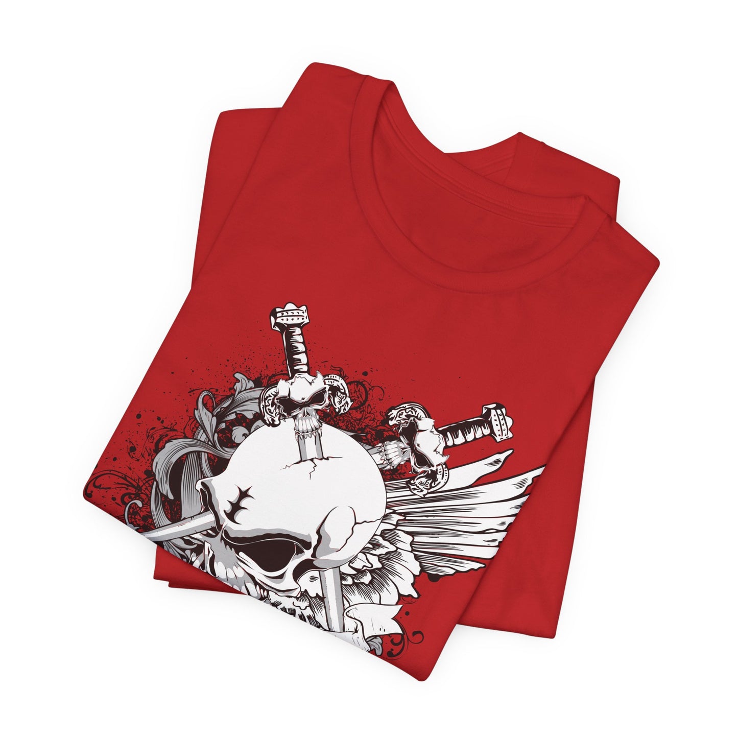 Dagger Skull Graphic Design Tee, Skull Shirt, Vintage Tees, Art Design T-Shirt, Vintage Graphic Tee, Art Shirts with Skulls