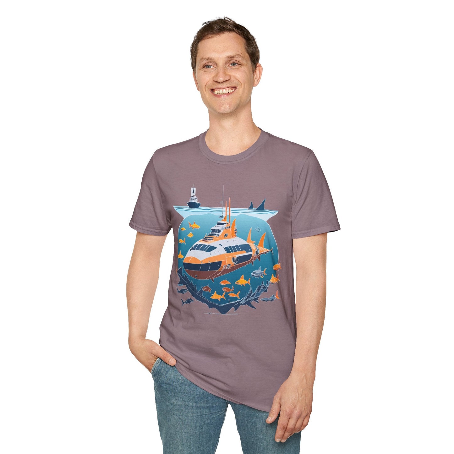 Ocean Tee Shirt Unisex Short Sleeve Gildan Softstyle 64000 Premium Comfort Ocean Artwork